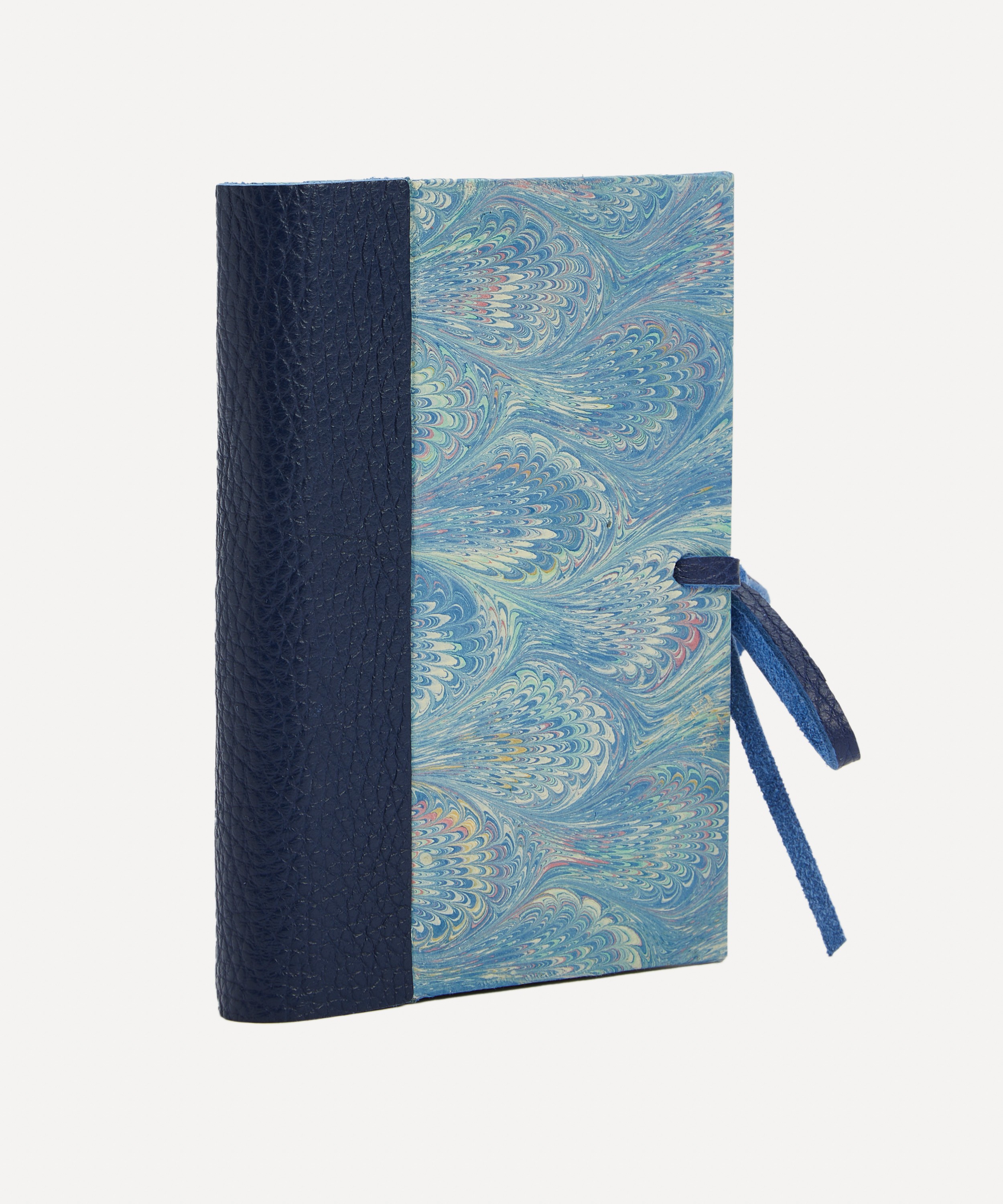 Giannini - Marbled Notebook with Leather Spine and Tie image number 1