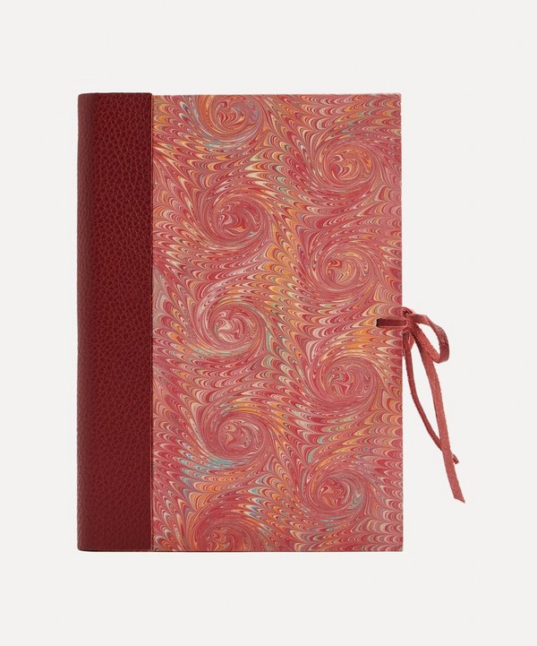 Giannini - Marbled Notebook with Leather Spine and Tie image number null