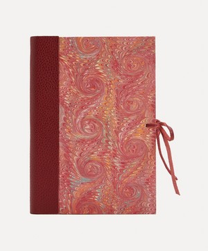 Giannini - Marbled Notebook with Leather Spine and Tie image number 0