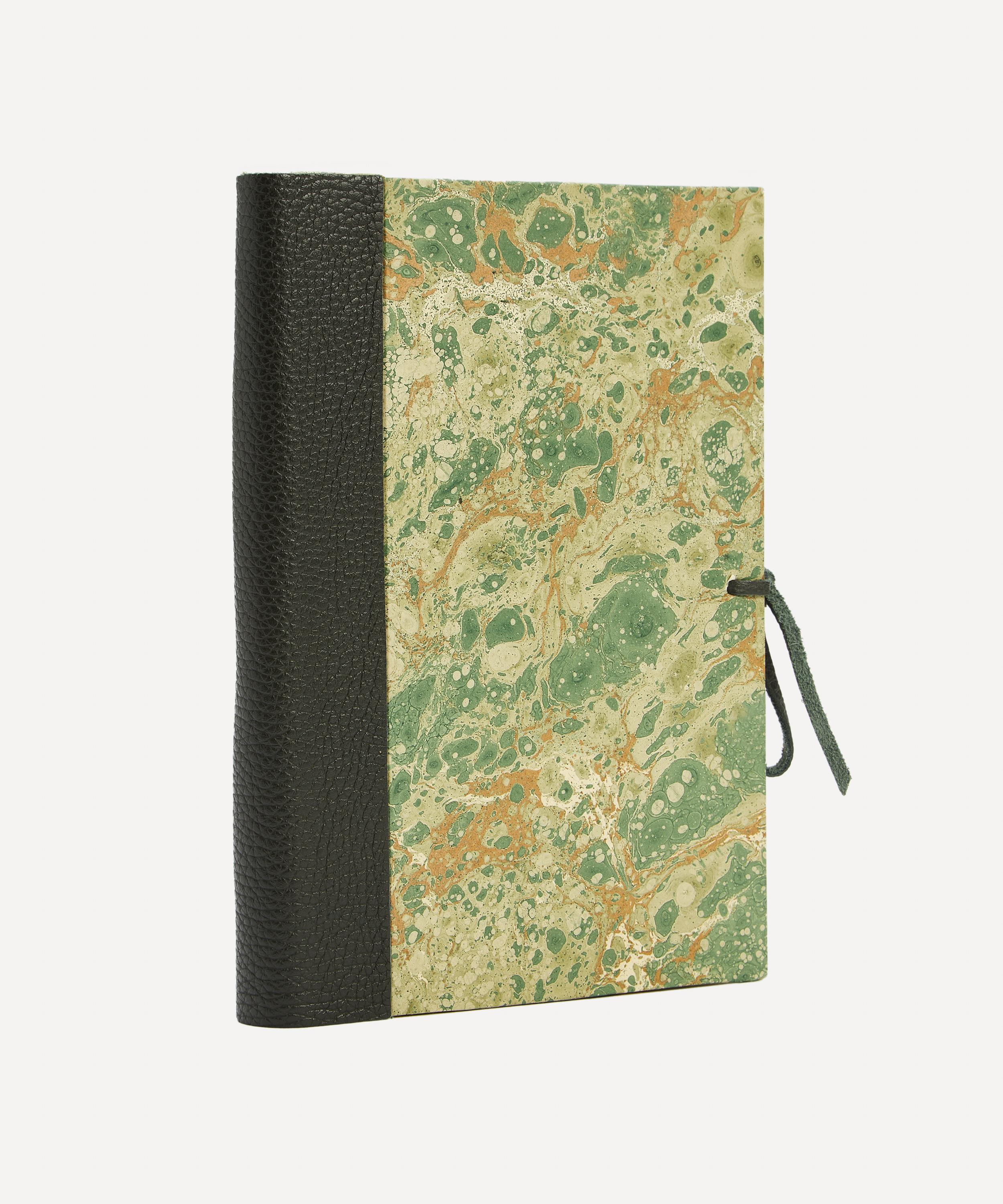 Giannini - Marbled Notebook with Leather Spine and Tie image number 1