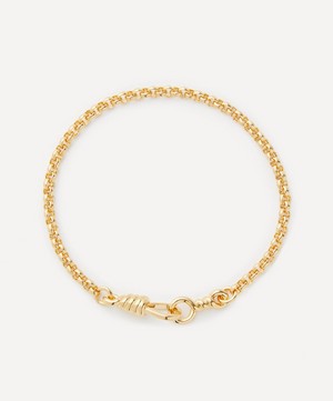 Gold-Plated Vermeil Silver Locked Chain Bracelet