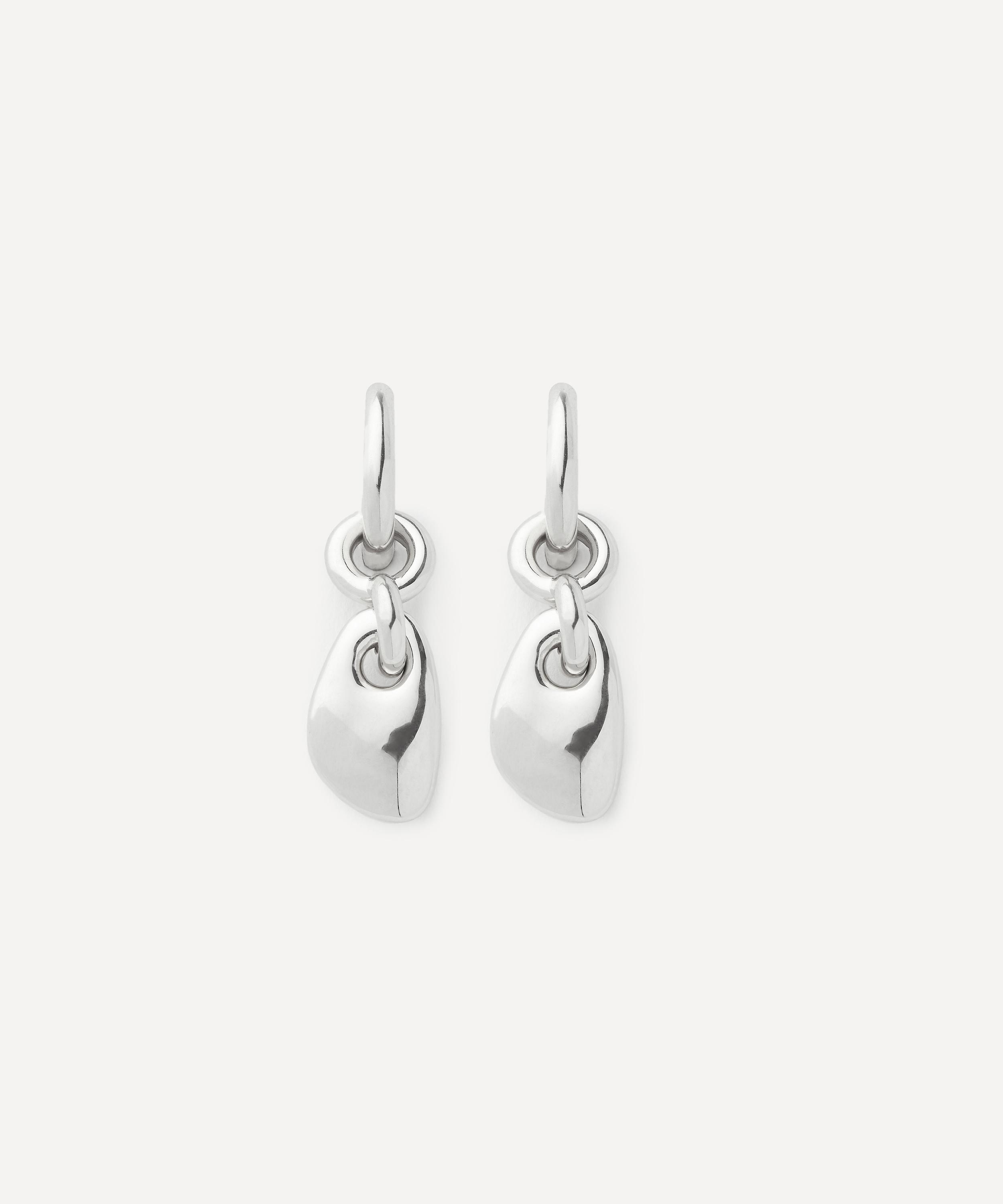 Otiumberg - Silver Lapillus Drop Hoop Earrings image number 0