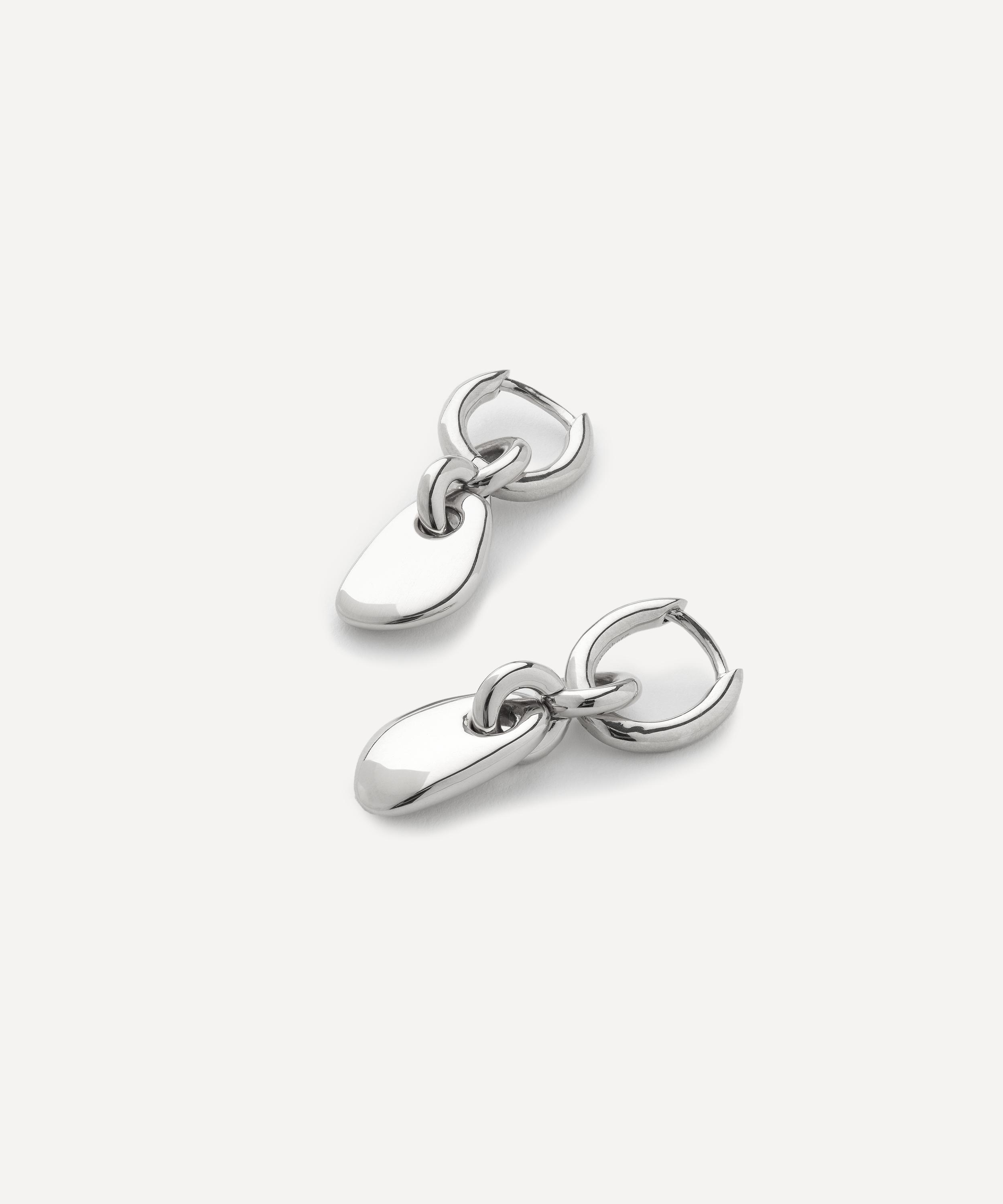 Otiumberg - Silver Lapillus Drop Hoop Earrings image number 2