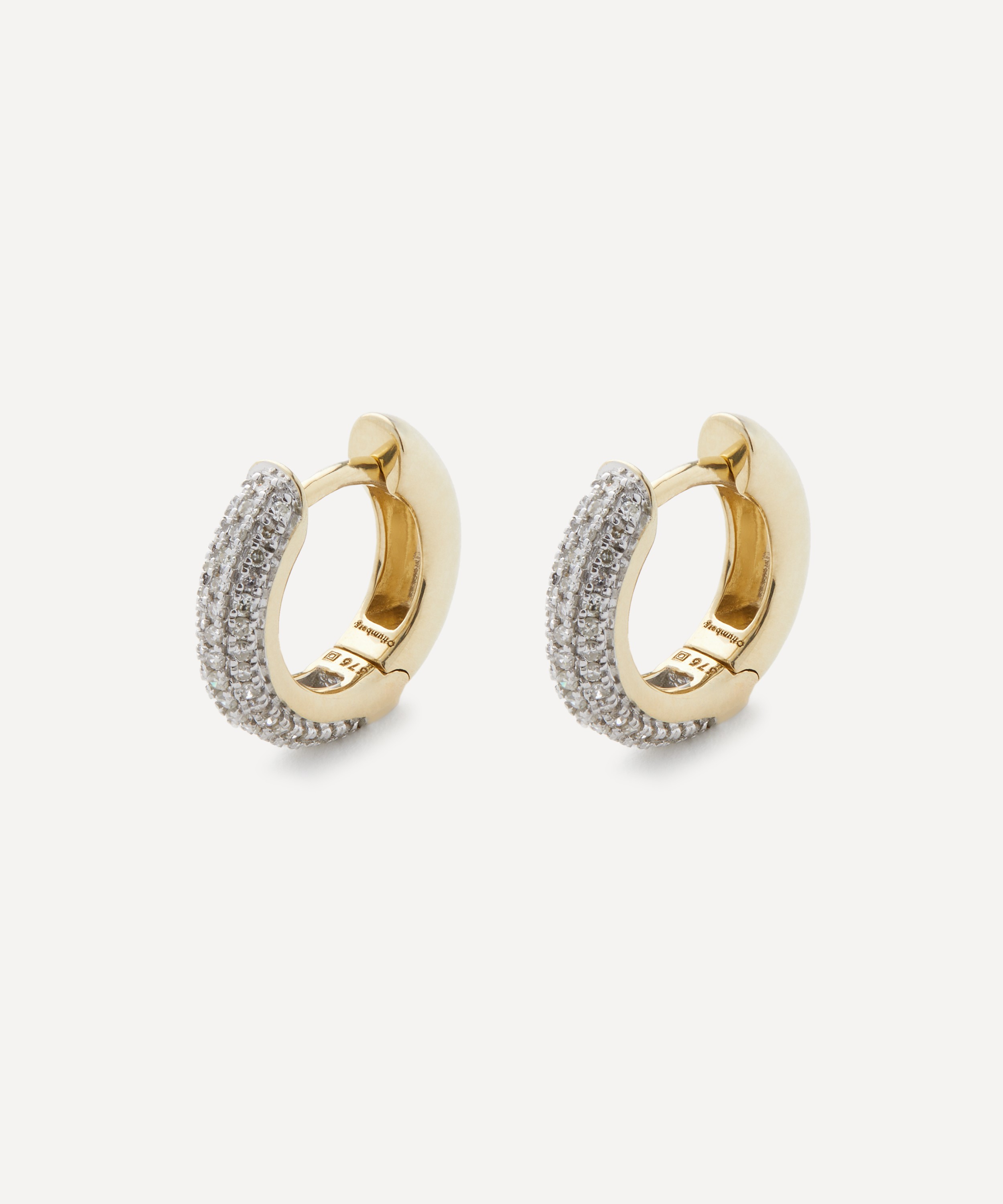 Otiumberg - 9ct Gold Diamond Quotidien Hoop Earrings image number 0