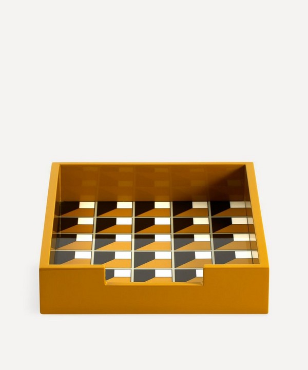 Jonathan Adler - Arcade Ochre Lacquer Letter Tray image number null