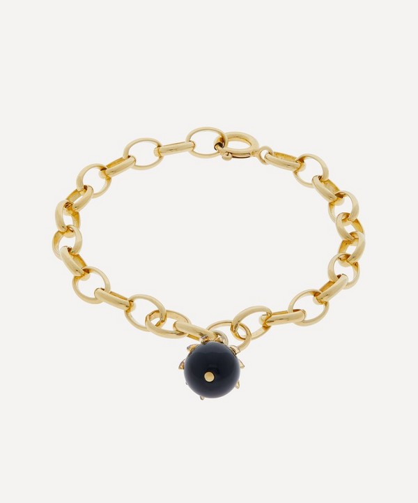Kirstie Le Marque - Gold-Plated Diamond Claw and Black Onyx Bracelet