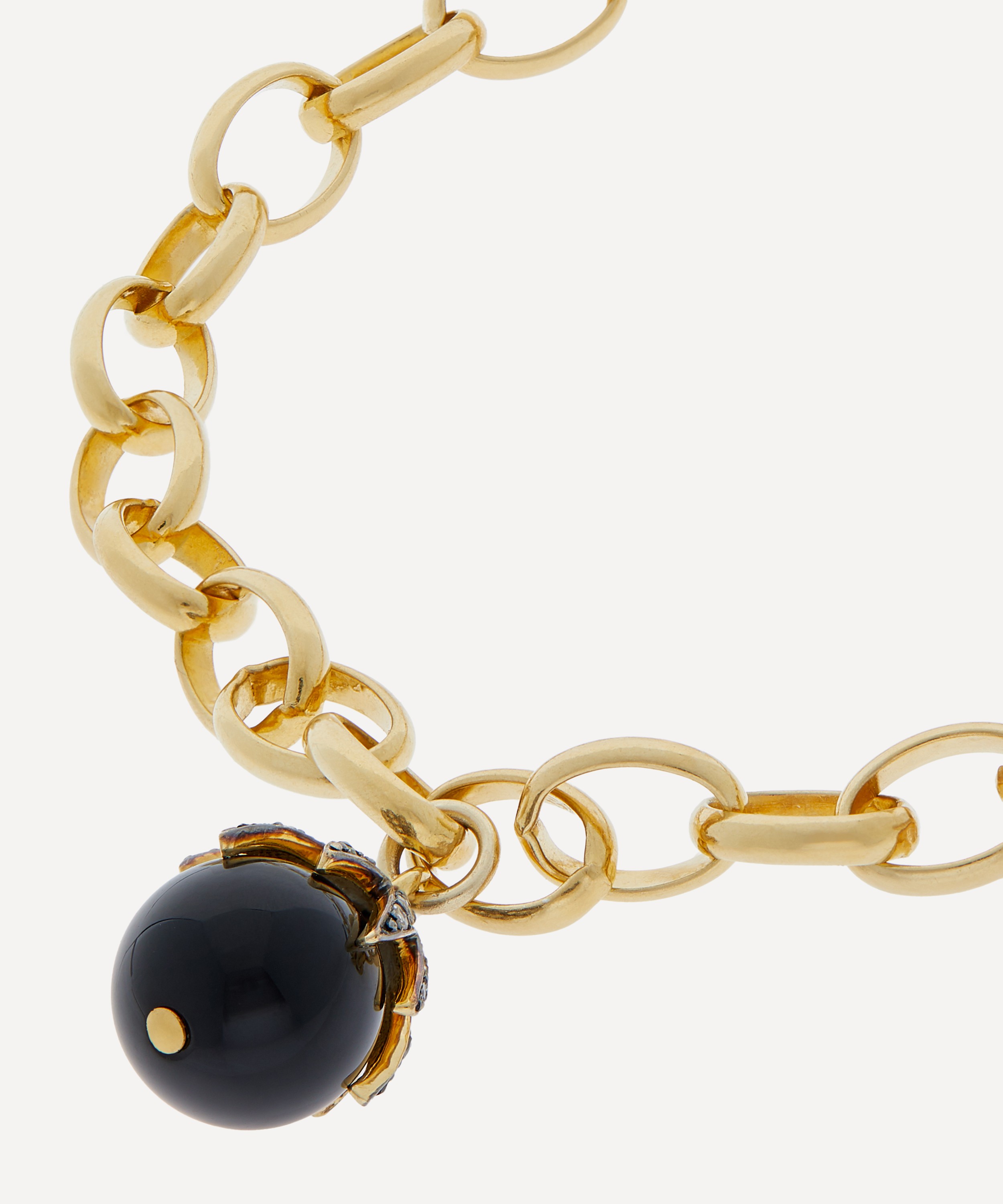 Kirstie Le Marque - Gold-Plated Diamond Claw and Black Onyx Bracelet image number 3