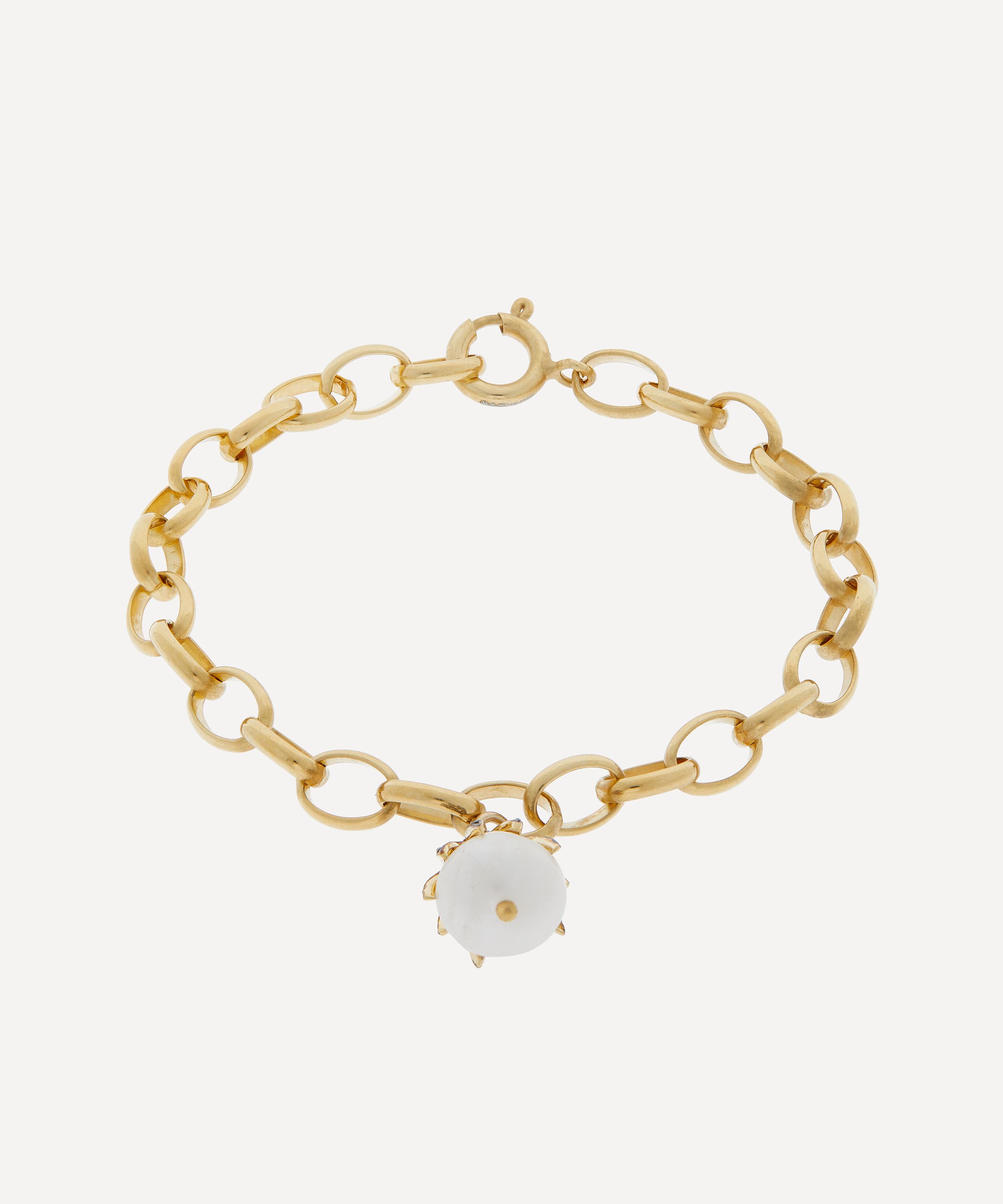 Kirstie Le Marque - Gold-Plated Diamond Claw and Pearl Drop Bracelet