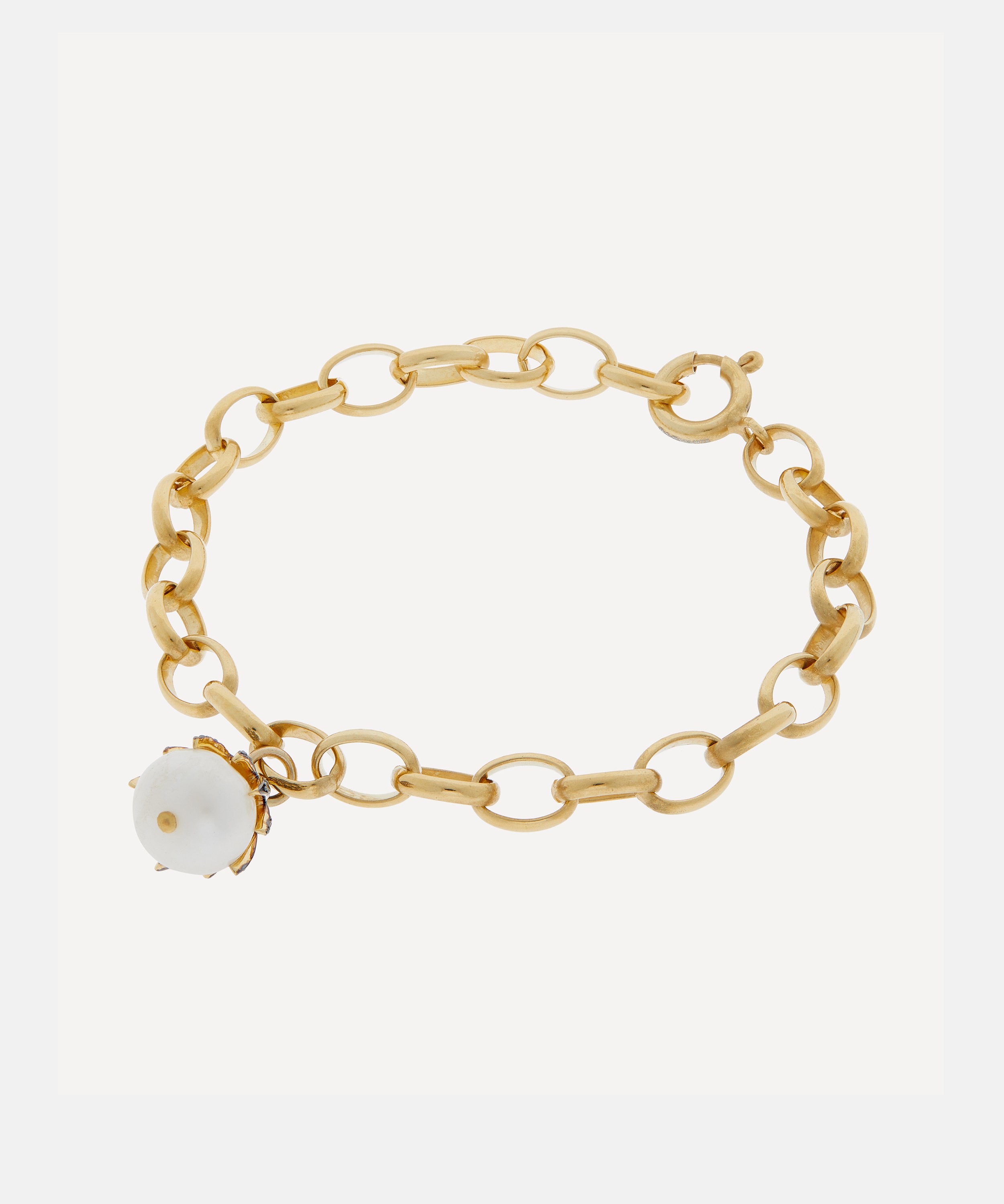 Kirstie Le Marque - Gold-Plated Diamond Claw and Pearl Drop Bracelet image number 2