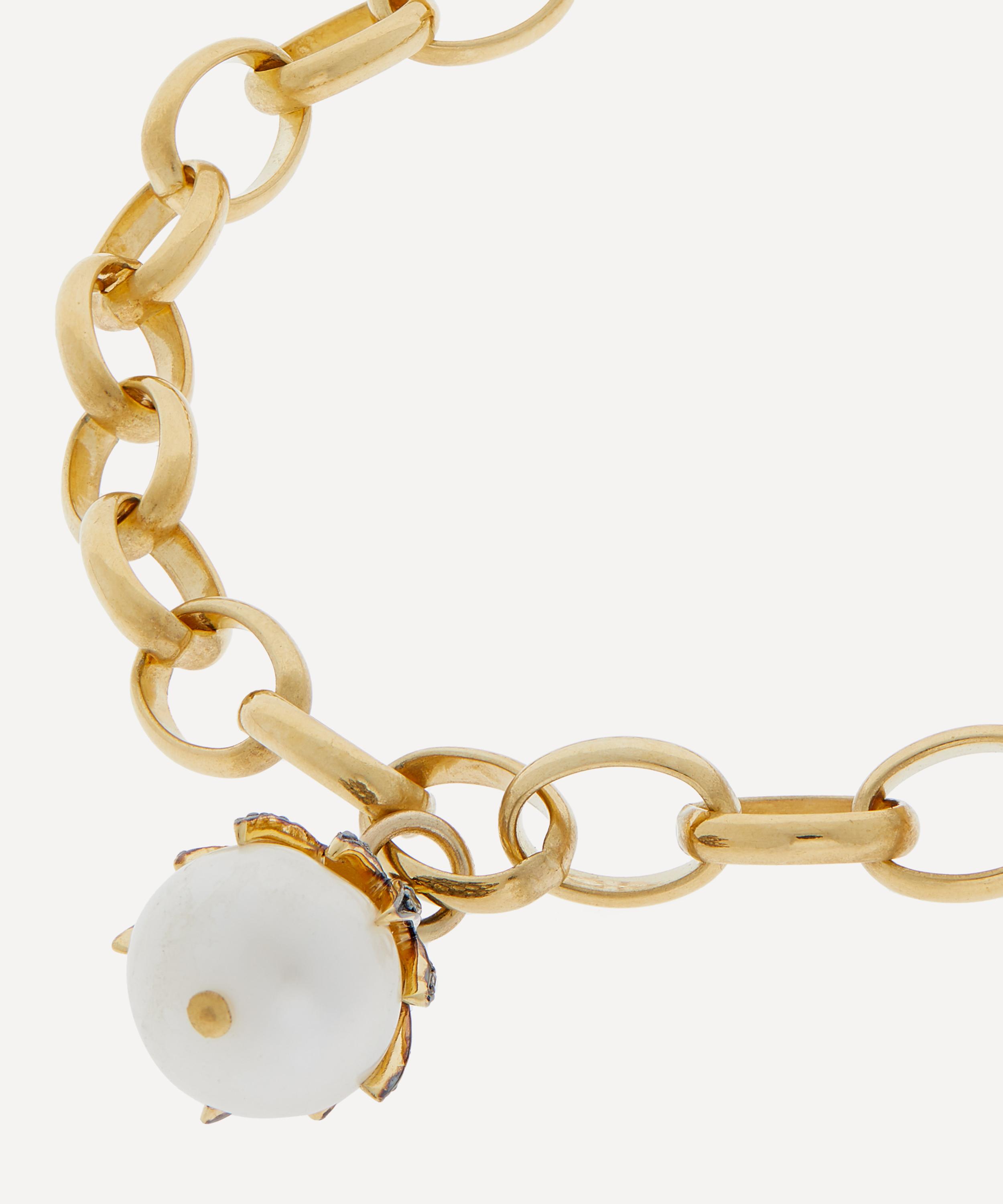 Kirstie Le Marque - Gold-Plated Diamond Claw and Pearl Drop Bracelet image number 3