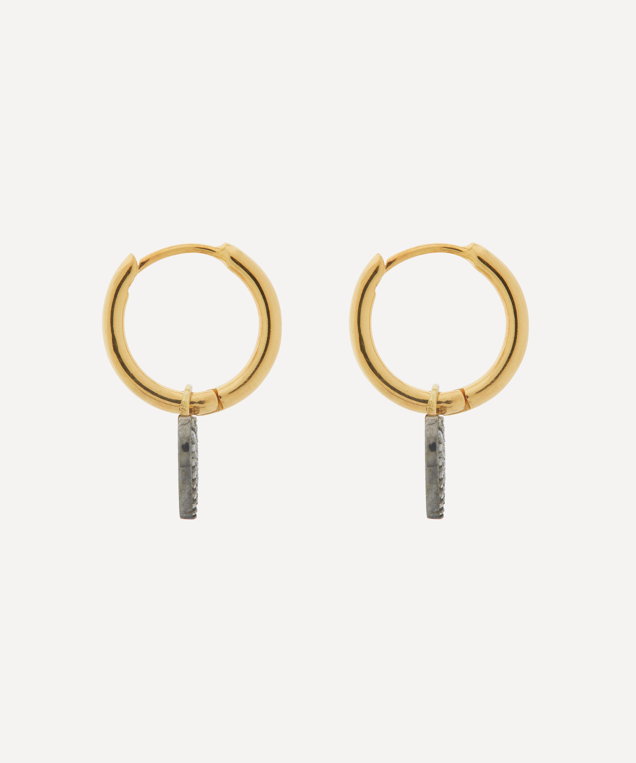 Kirstie Le Marque - Gold-Plated Diamond Heart Hoop Earrings image number 2