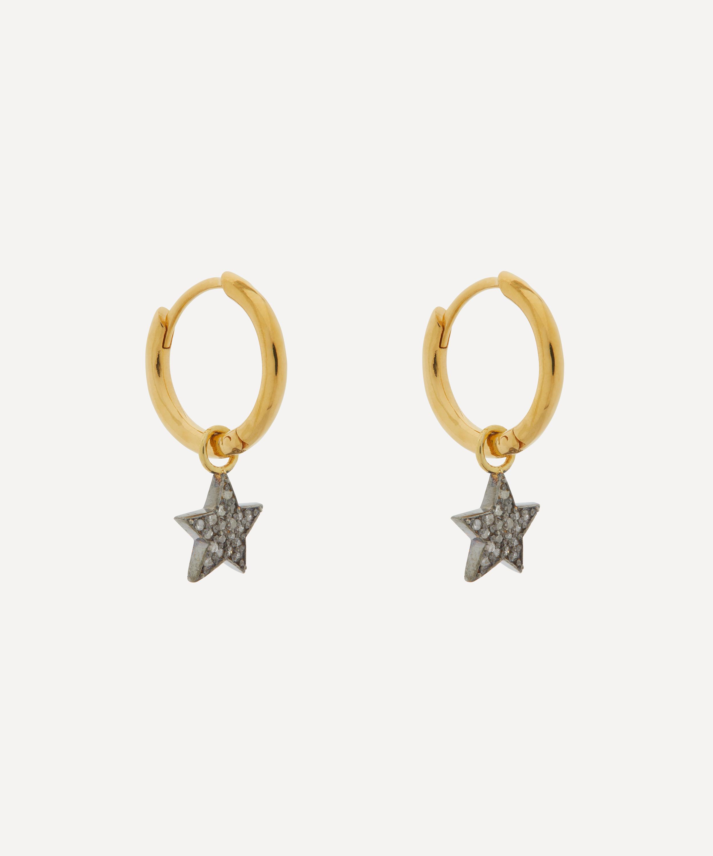 Kirstie Le Marque - Gold-Plated Diamond Star Hoop Earrings image number 0