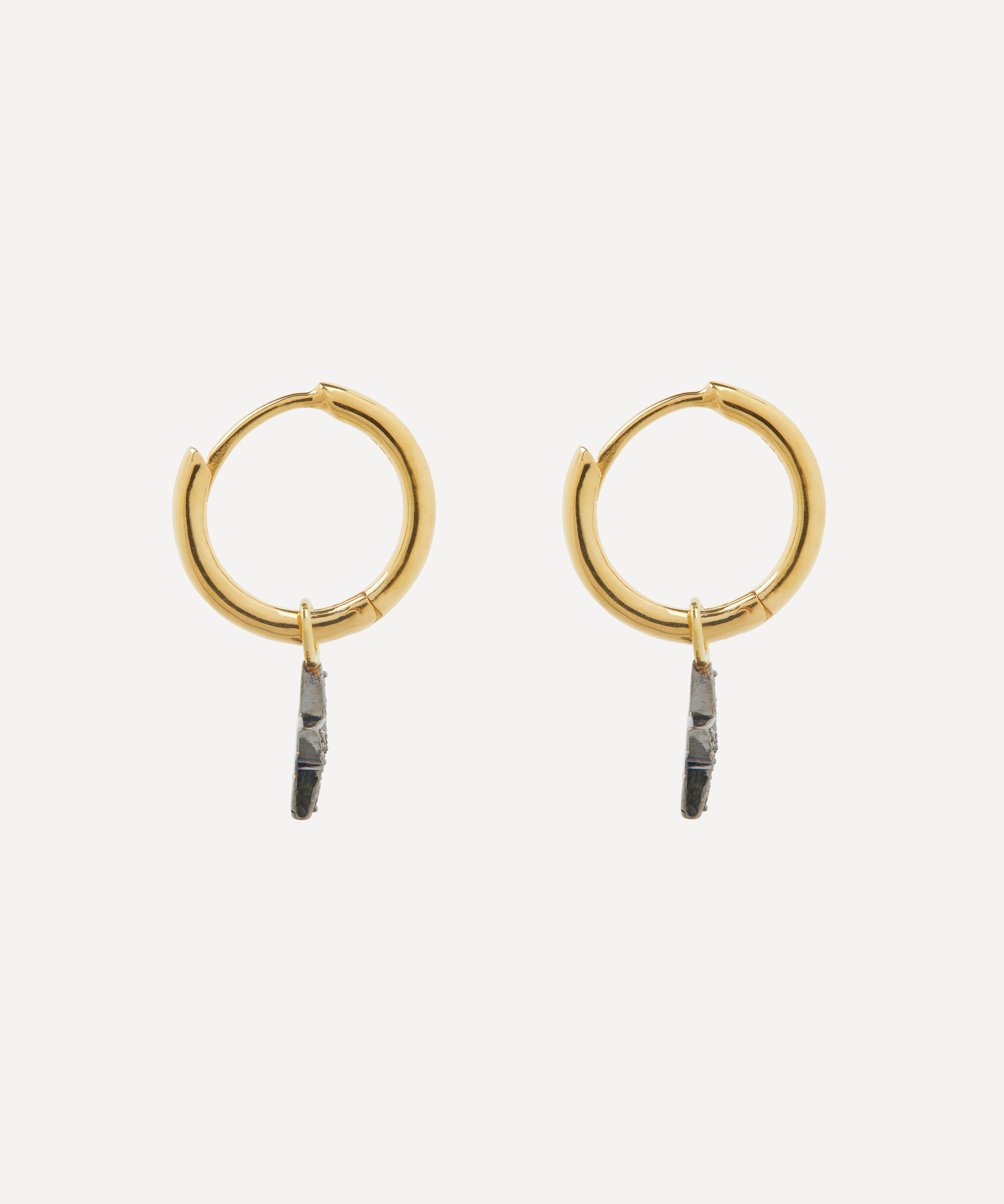 Kirstie Le Marque - Gold-Plated Diamond Star Hoop Earrings image number 2