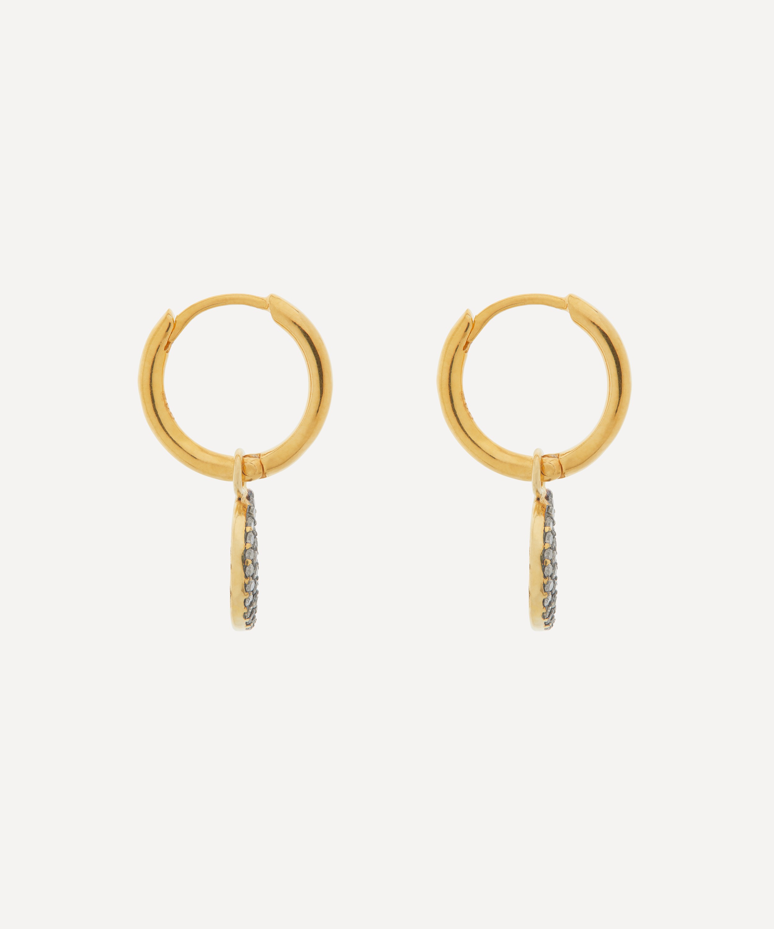 Kirstie Le Marque - Gold-Plated Diamond Moon Hoop Earrings image number 2