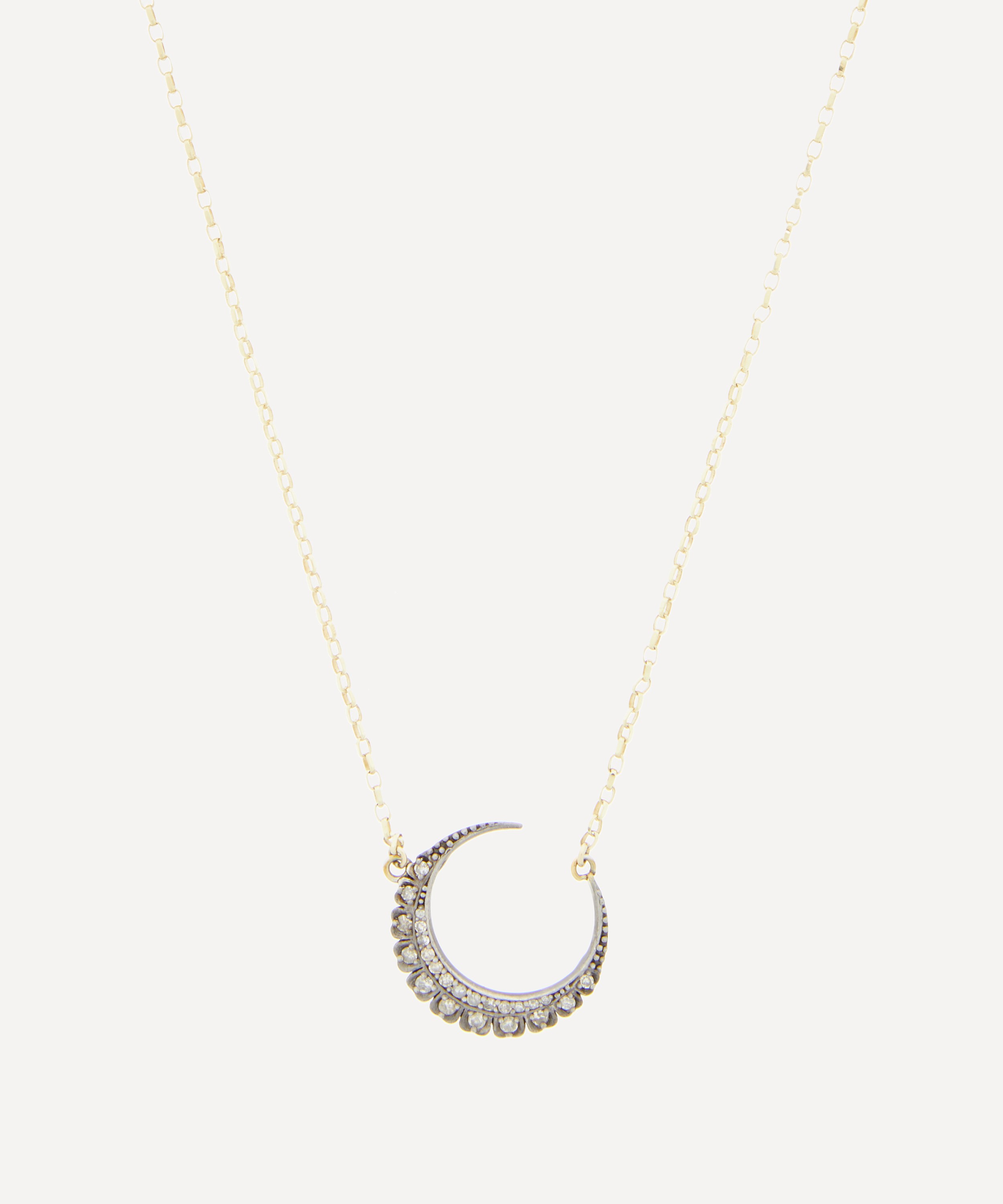 Kirstie Le Marque - 9ct Gold Diamond Classic Crescent Pendant Necklace image number 0