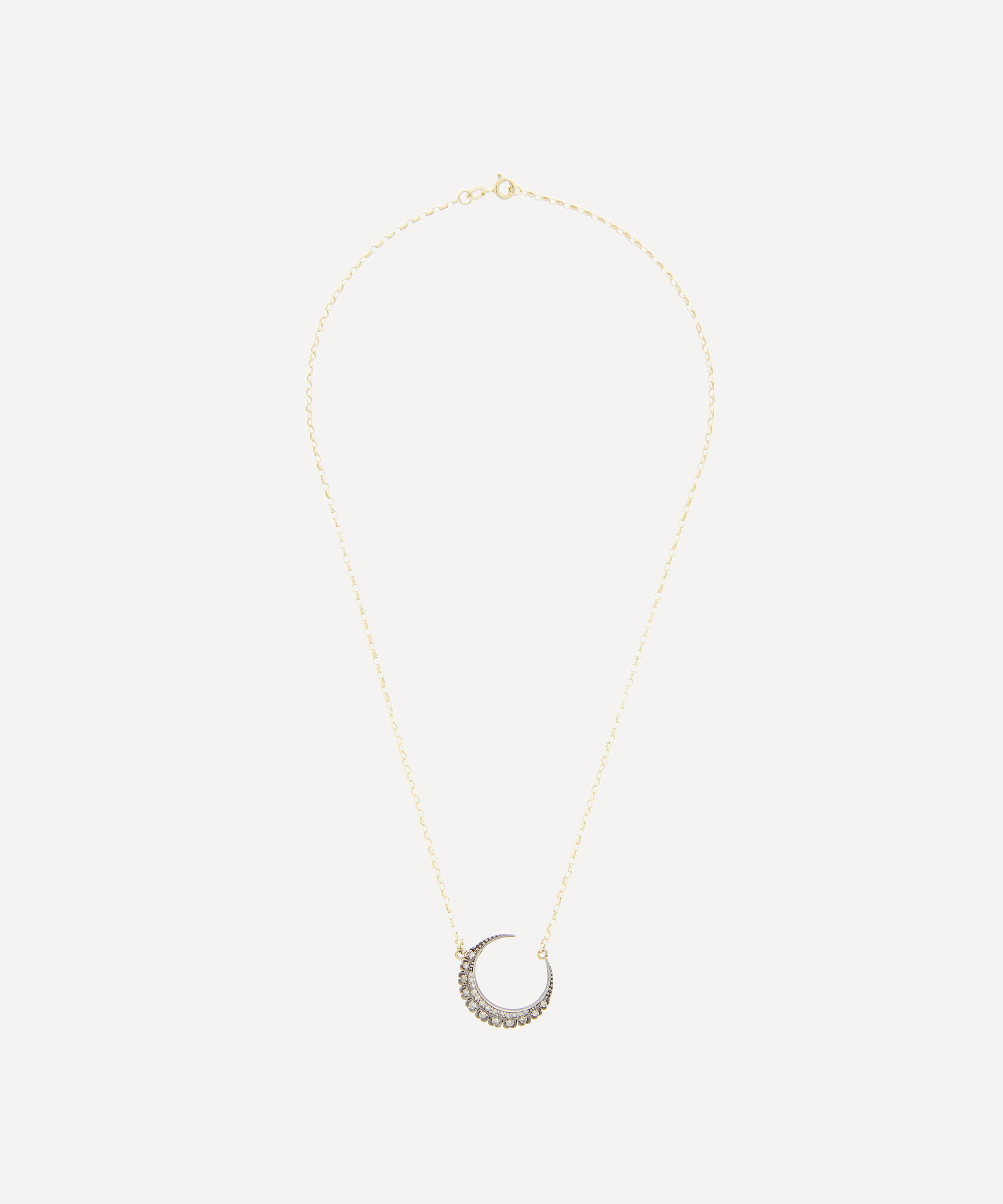 Kirstie Le Marque - 9ct Gold Diamond Classic Crescent Pendant Necklace image number 1