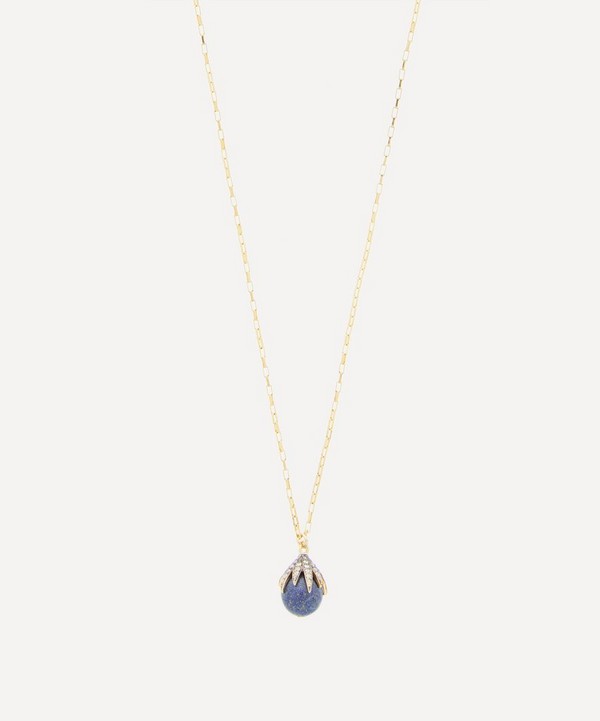 Kirstie Le Marque - Gold-Plated Diamond Claw and Lapis Lazuli Pendant Necklace image number null