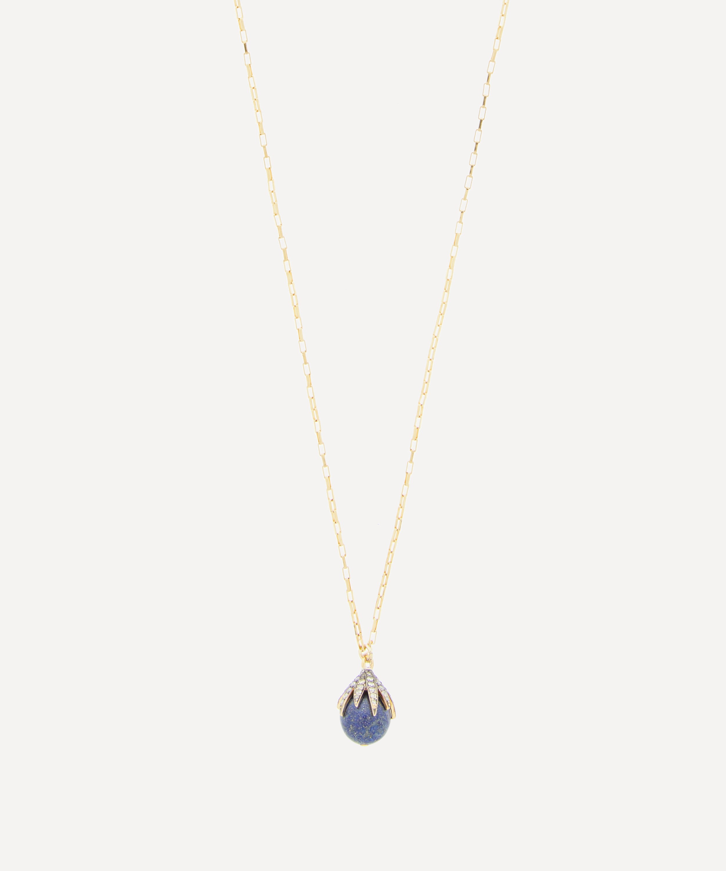 Kirstie Le Marque - Gold-Plated Diamond Claw and Lapis Lazuli Pendant Necklace image number 0