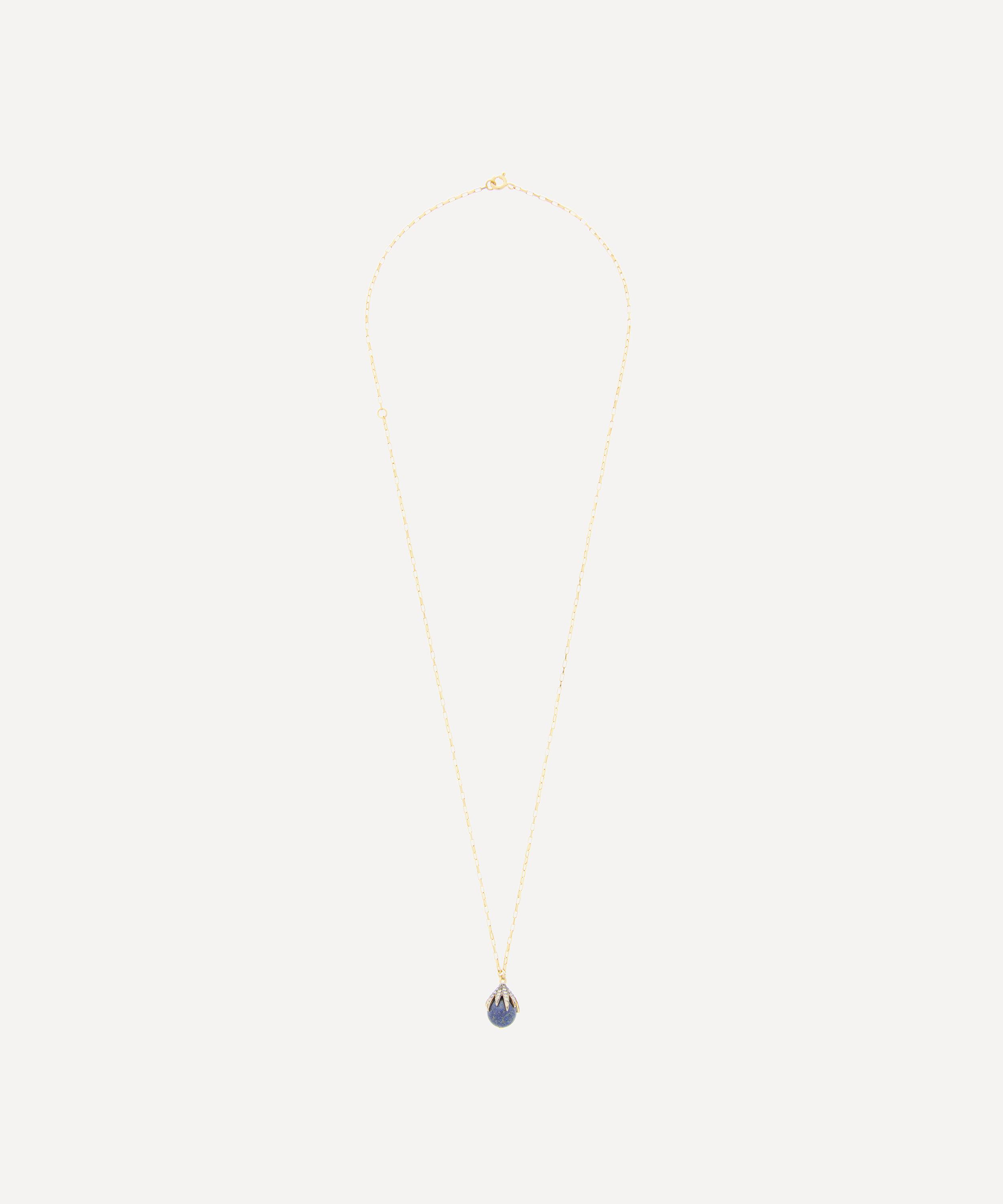 Kirstie Le Marque - Gold-Plated Diamond Claw and Lapis Lazuli Pendant Necklace image number 2
