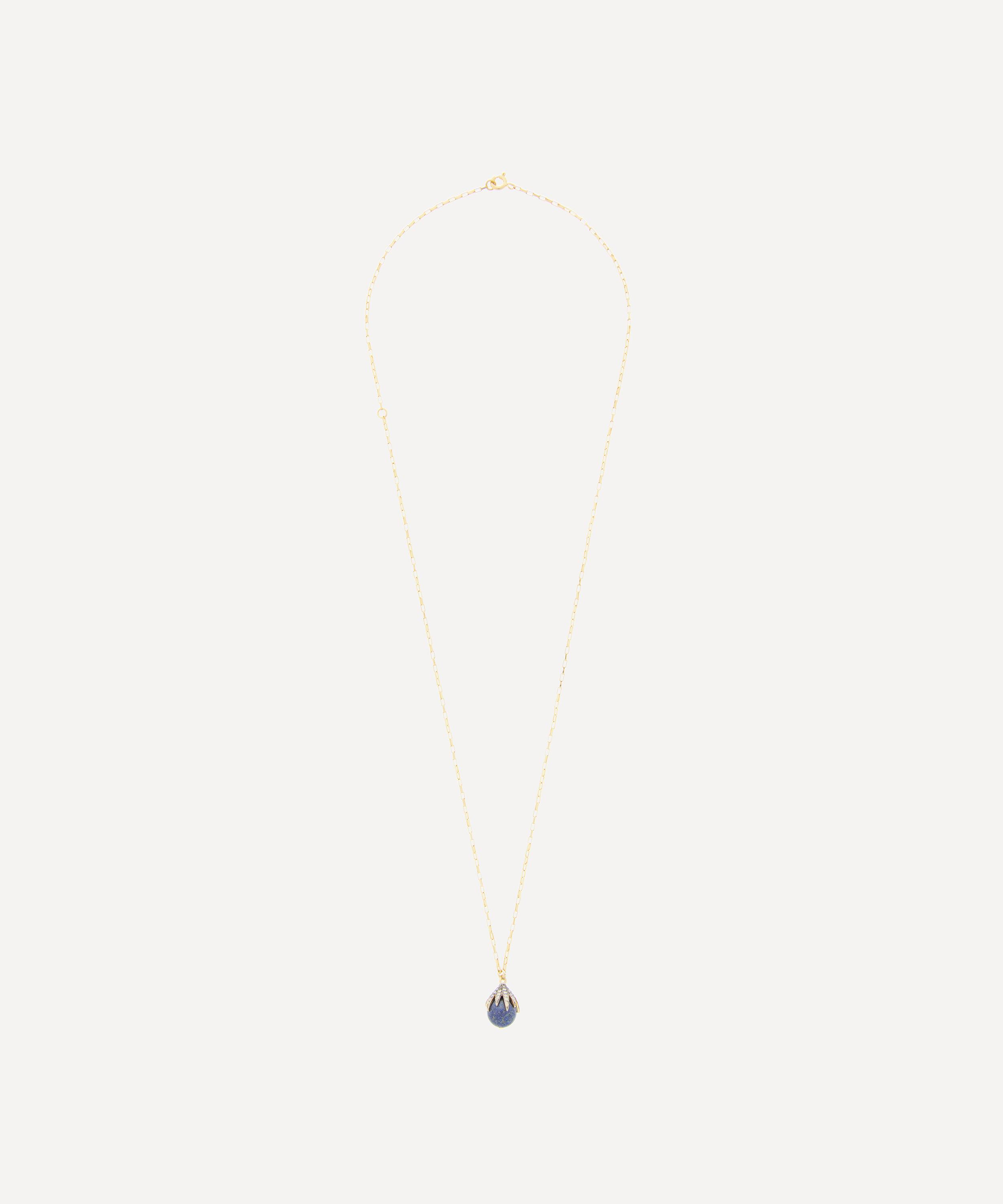 Kirstie Le Marque - Gold-Plated Diamond Claw and Lapis Lazuli Pendant Necklace image number 2