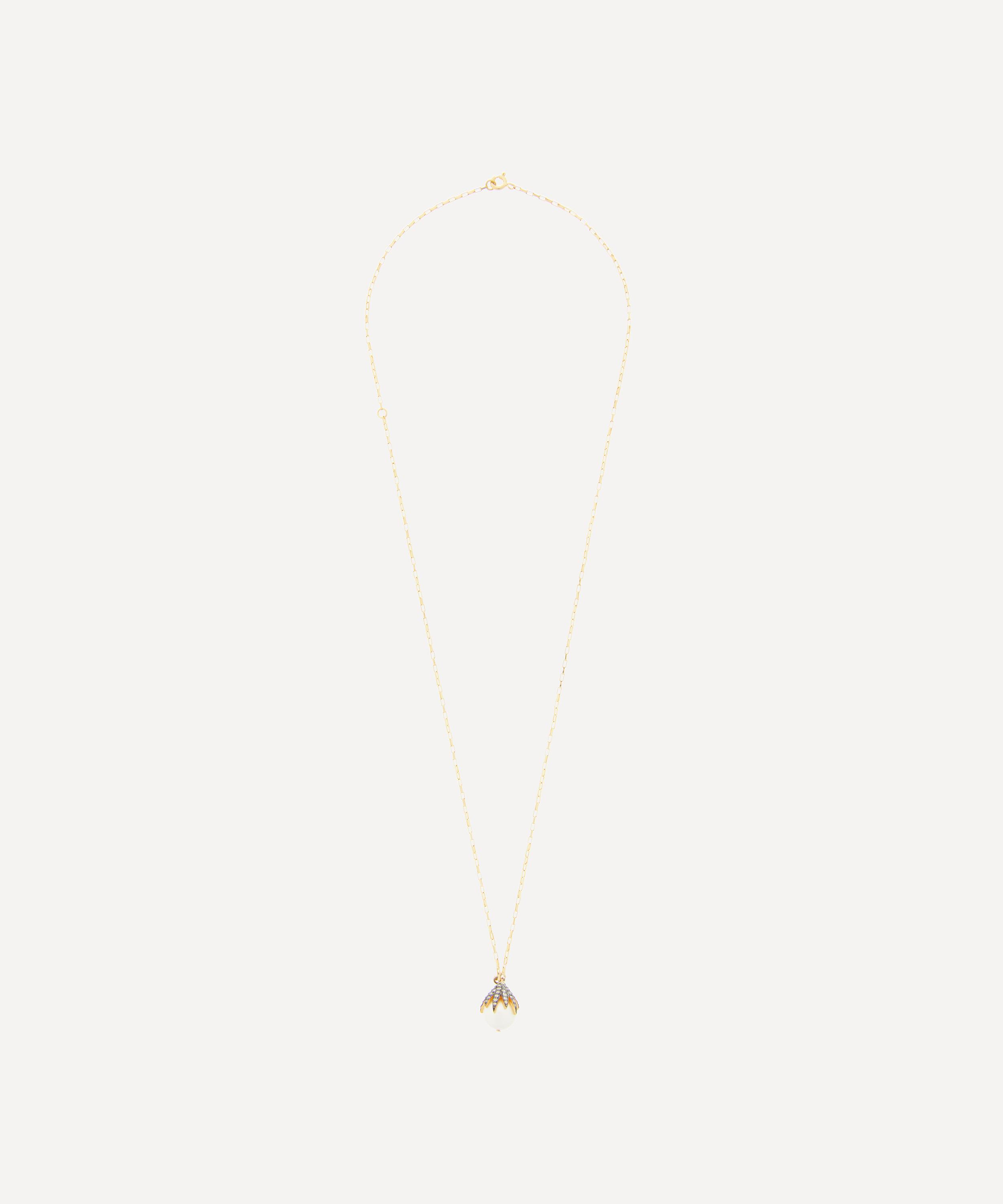 Kirstie Le Marque - Gold-Plated Diamond Claw and Pearl Pendant Necklace image number 2