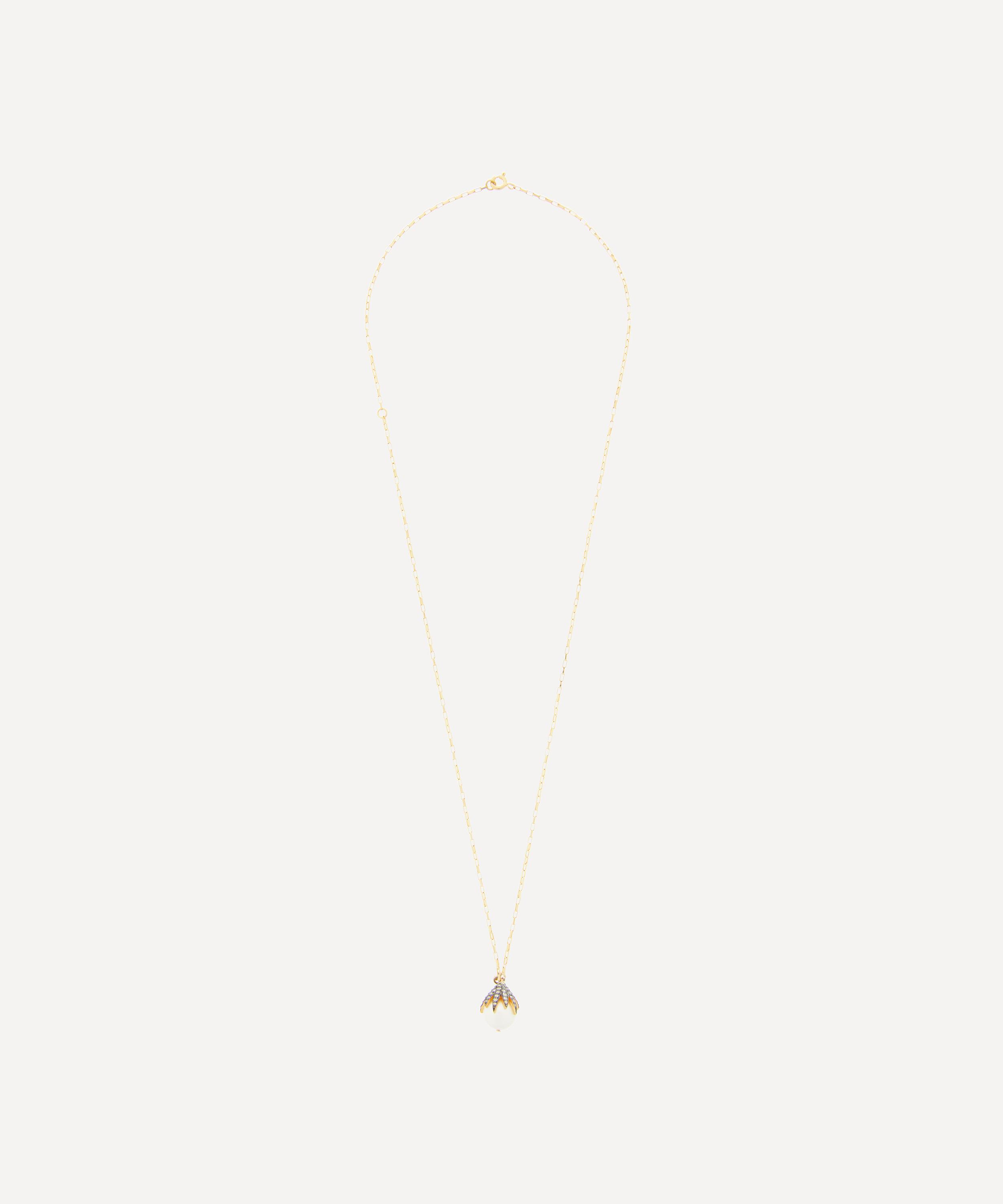 Kirstie Le Marque - Gold-Plated Diamond Claw and Pearl Pendant Necklace image number 2