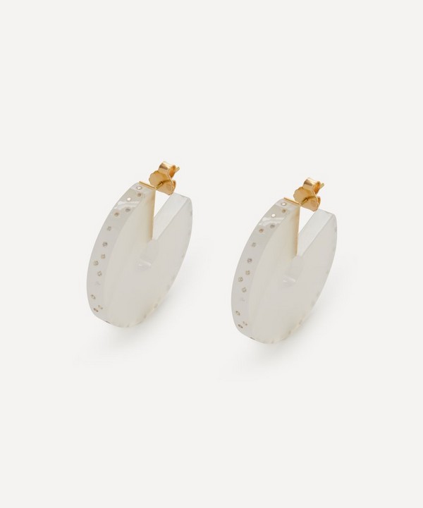 Jacqueline Cullen - 18ct Gold Galactica Astral Agate Hoop Earrings image number null