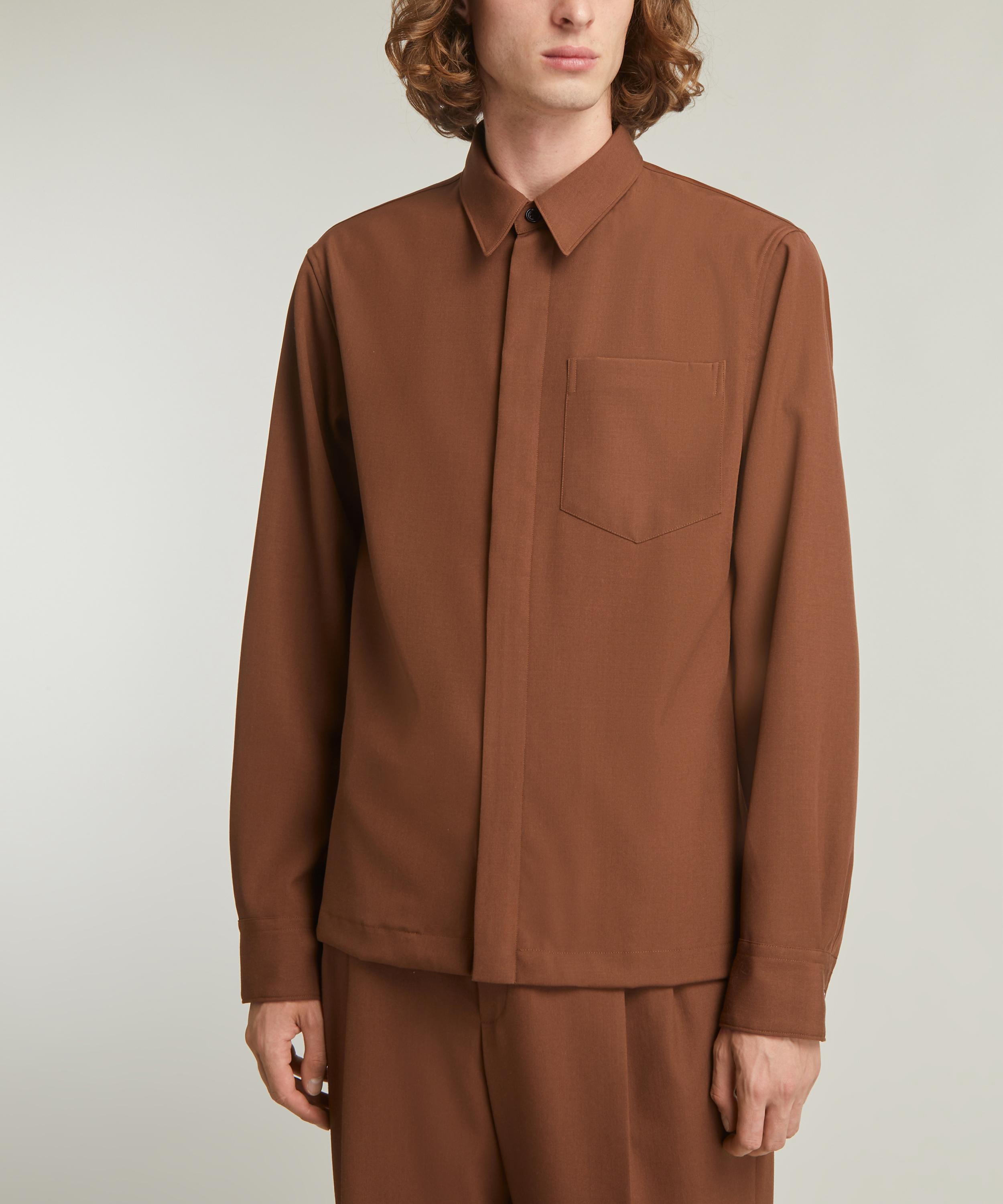 Dries Van Noten - Rust Wool Shirt image number 1