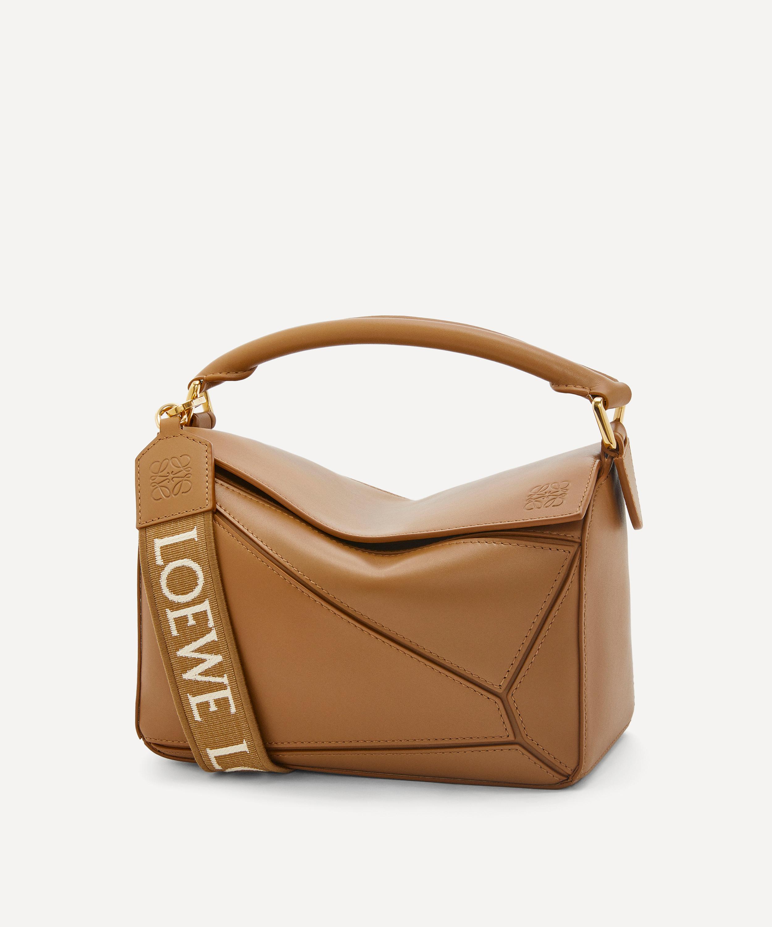 LOEWE beige Small Leather Puzzle Top-Handle Bag