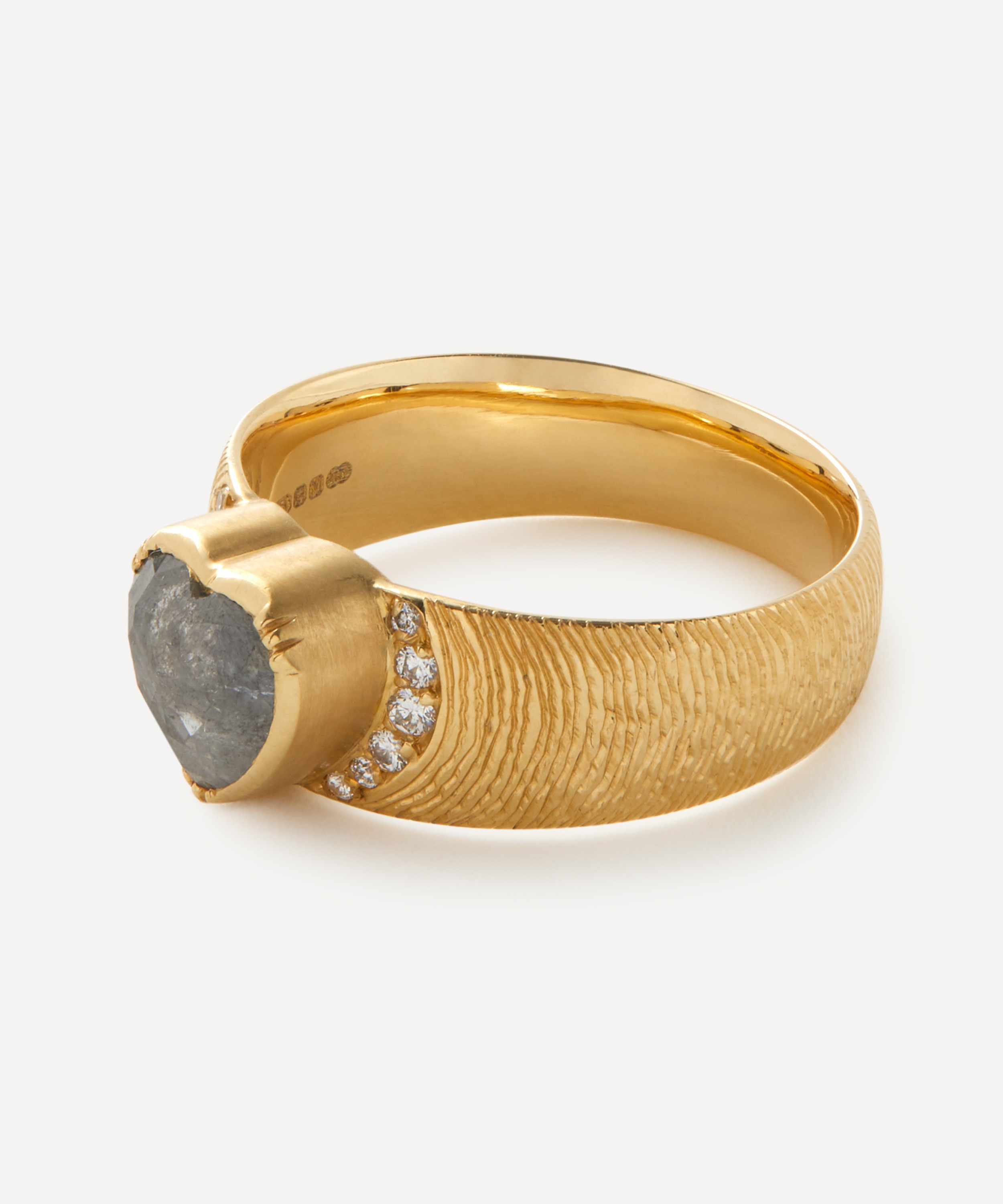 Brooke Gregson - 18ct Gold Artemis Engraved Diamond Heart Ring image number 2