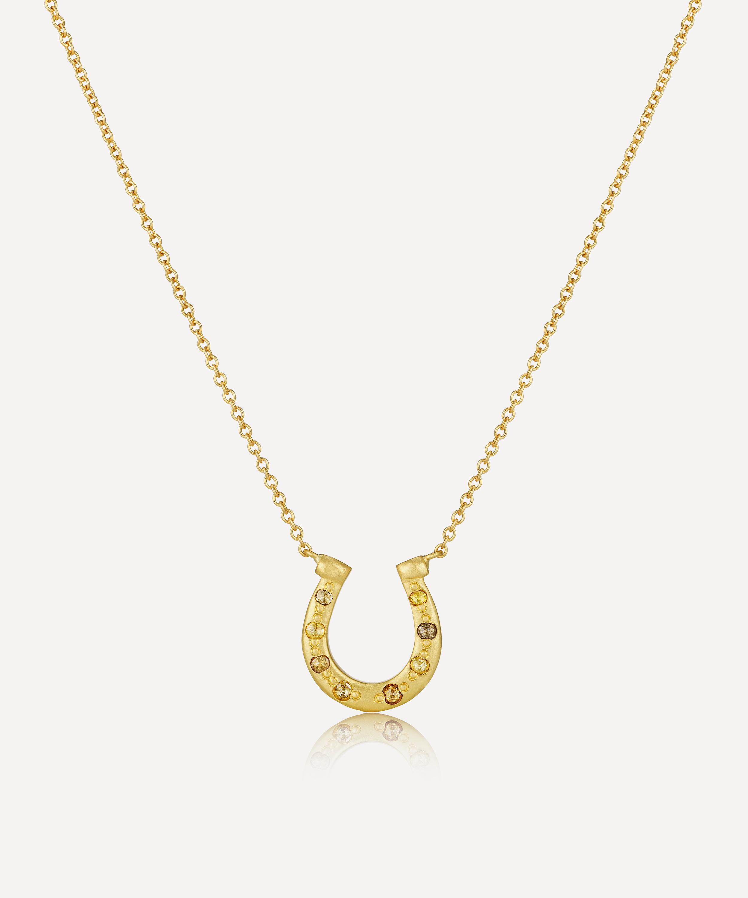 Brooke Gregson - 18ct Gold Diamond Horseshoe Pendant Necklace image number 0