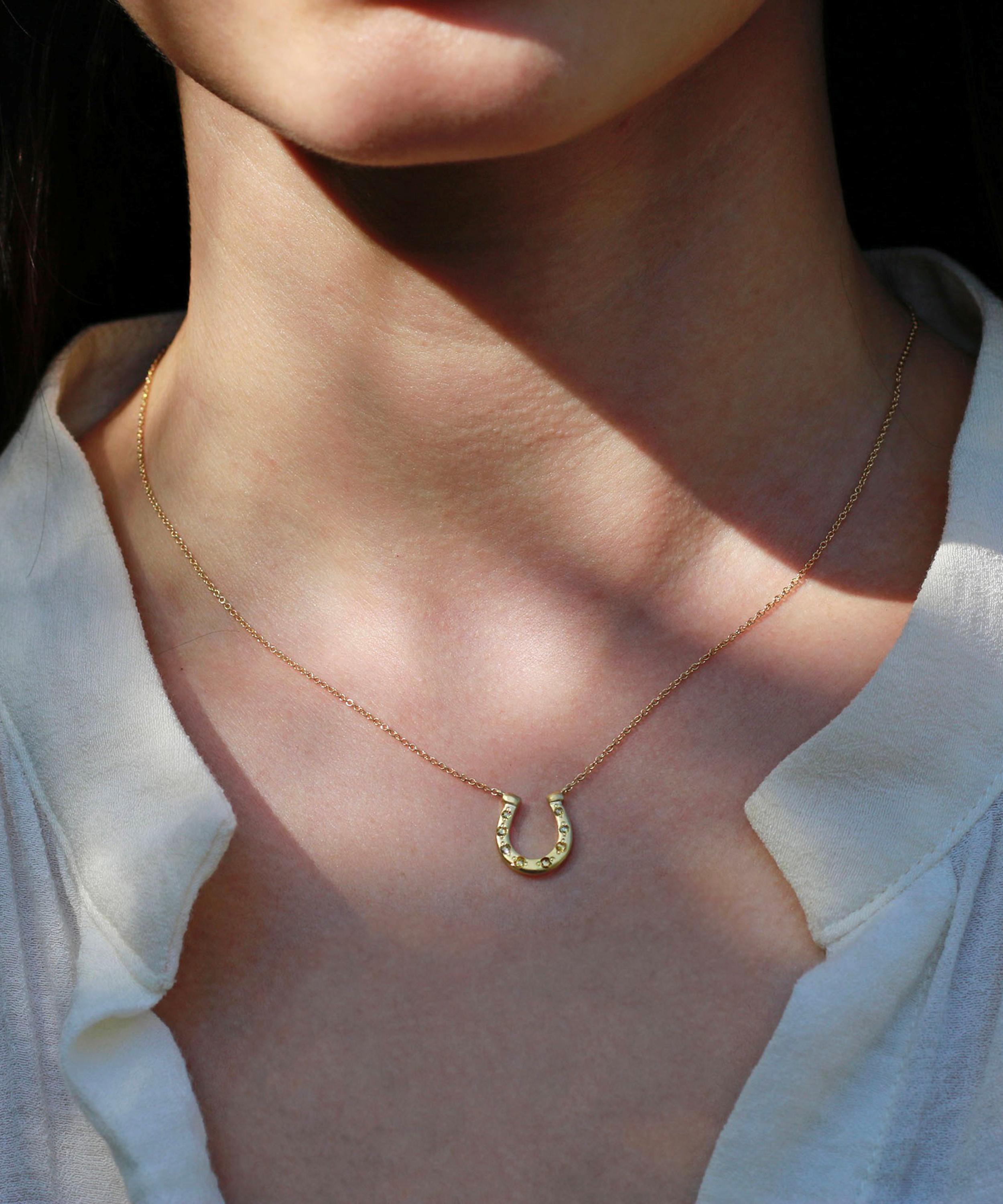 Brooke Gregson - 18ct Gold Diamond Horseshoe Necklace image number 1