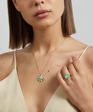 Brooke Gregson - 18ct Gold Shield Opal Emerald Pendant Necklace image number 1