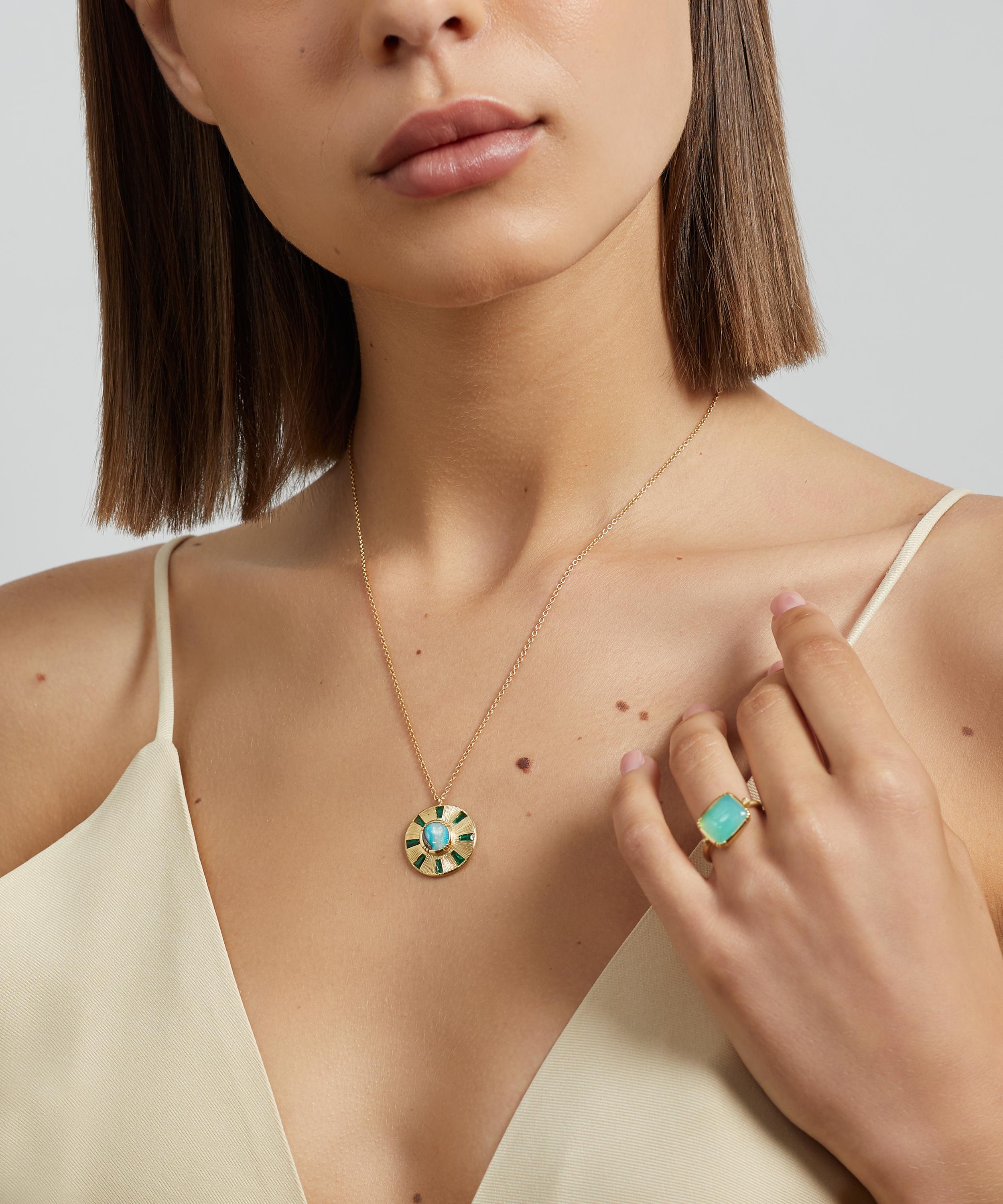 Opal and hot sale emerald necklace