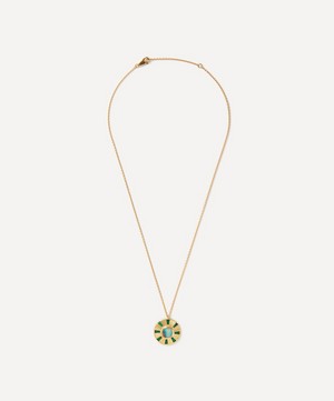 Brooke Gregson - 18ct Gold Shield Opal Emerald Pendant Necklace image number 2