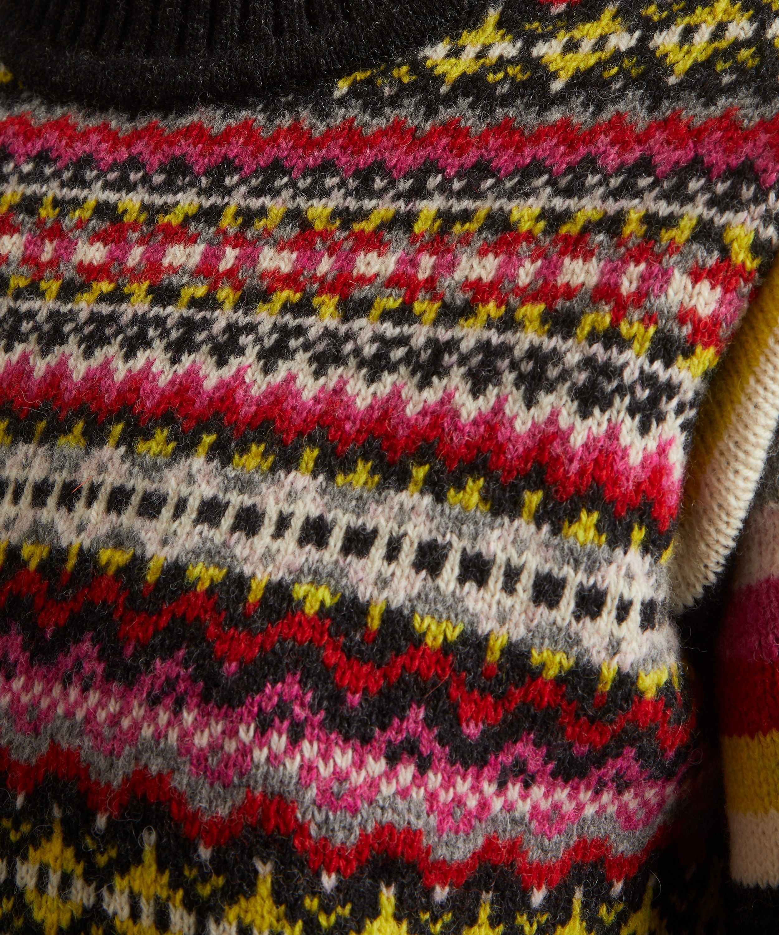 Molly Goddard - Charlie Cropped Charcoal Fair Isle Jumper image number 4