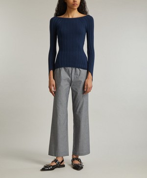 Paloma Wool - Canal Rib-Knit Boat-Neck Top image number 1