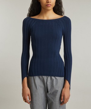 Paloma Wool - Canal Rib-Knit Boat-Neck Top image number 2
