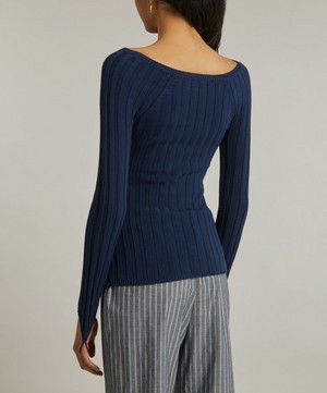 Paloma Wool - Canal Rib-Knit Boat-Neck Top image number 3