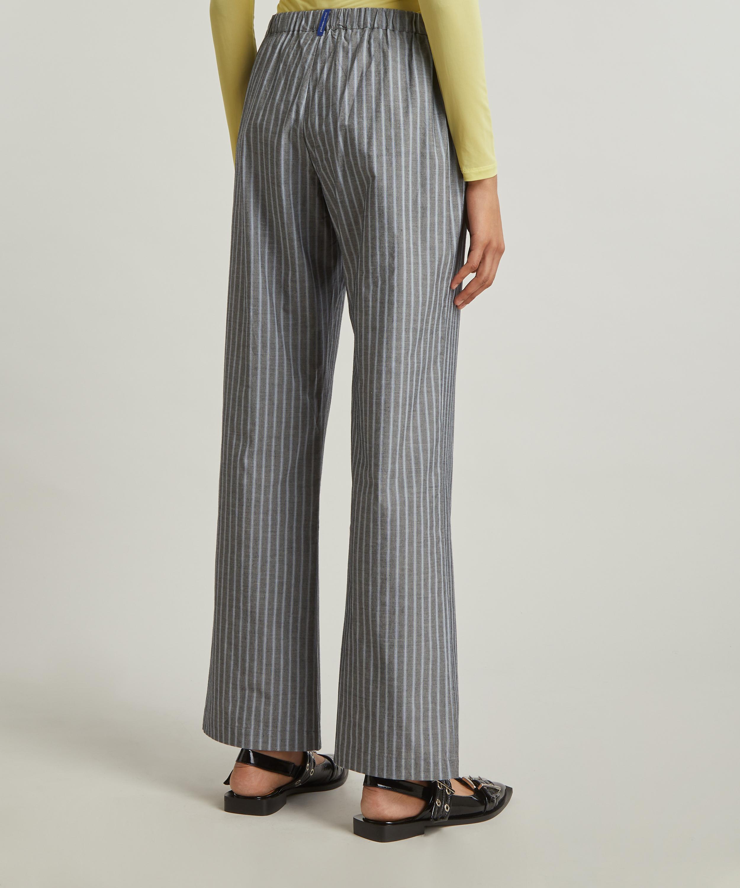 Express Editor Mid Rise Pinstripe Relaxed Trouser Pant Black