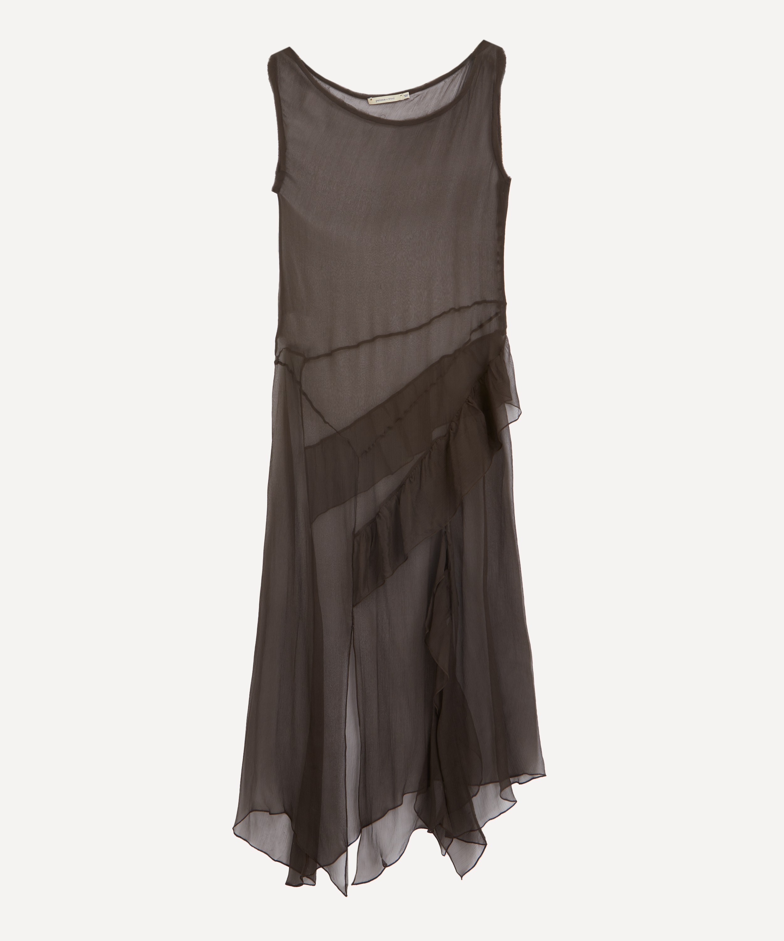 Paloma Wool - Fox Sheer Silk Asymmetric Ruffle Dress image number null