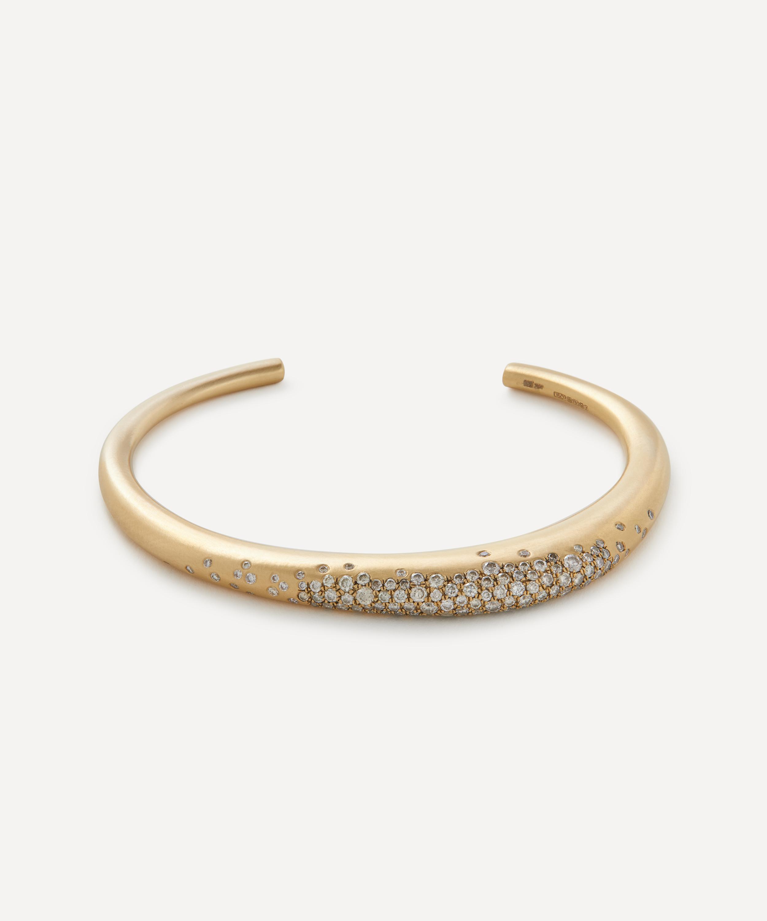 Nada Ghazal - 18ct Gold My Muse Urban Winter Thin Cuff Bracelet image number 