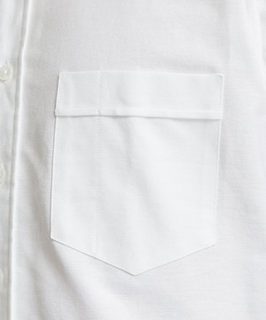 Drakes - White Cotton Oxford Cloth Button-Down Shirt image number 4