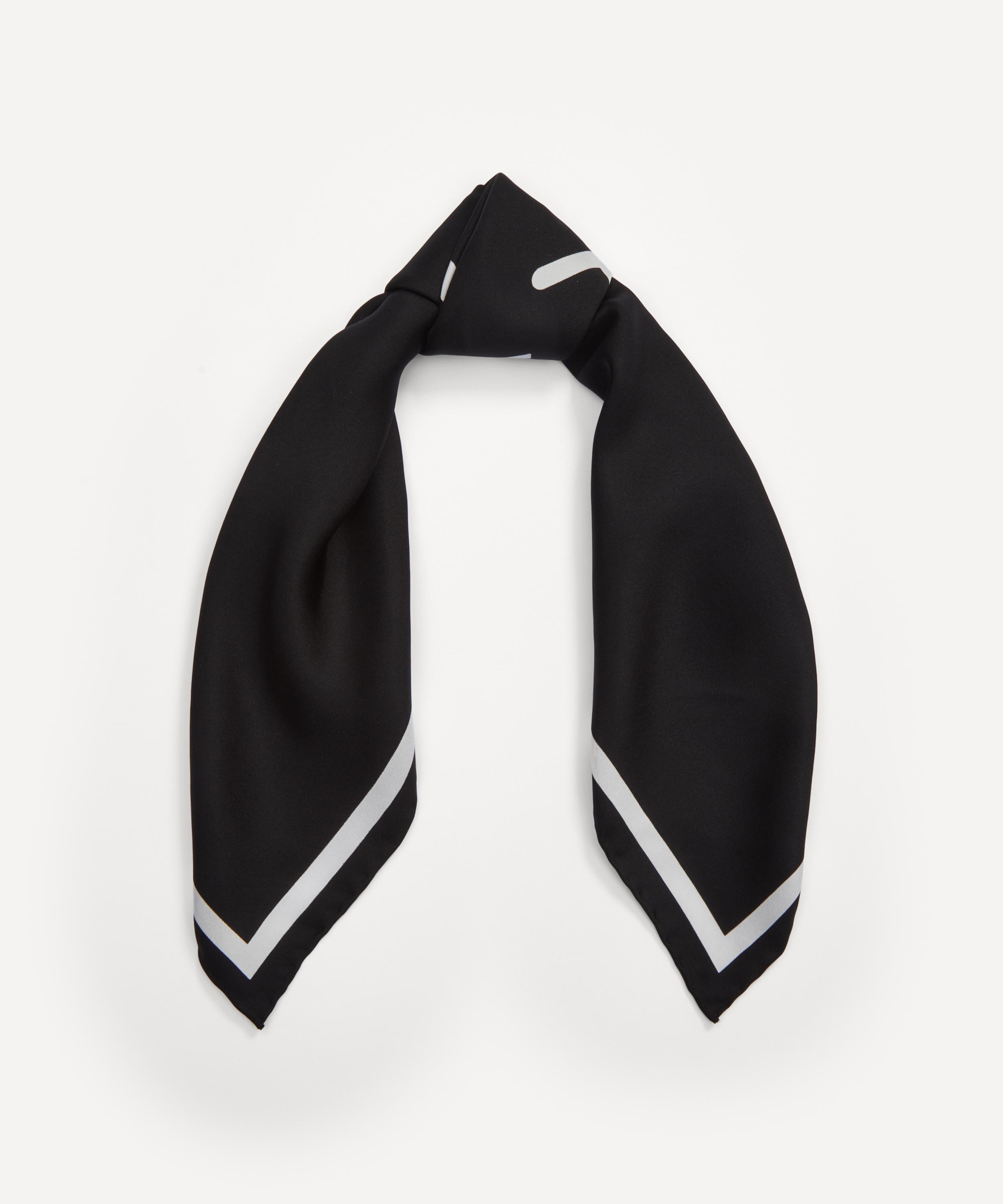 JW Anderson logo-print Silk Scarf - Black