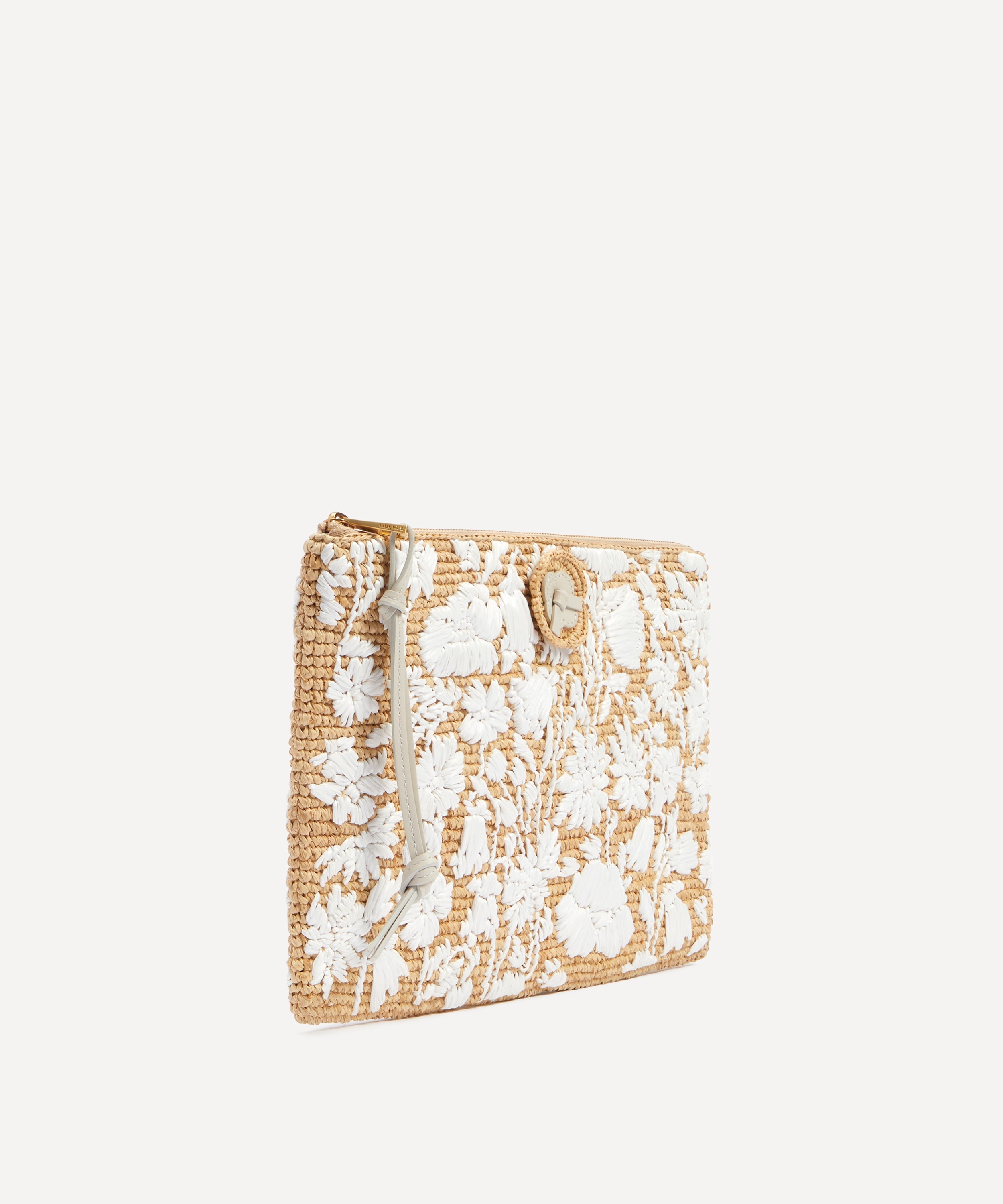 Liberty - Raffia Samba Embroidered Zip Pouch Bag image number 2