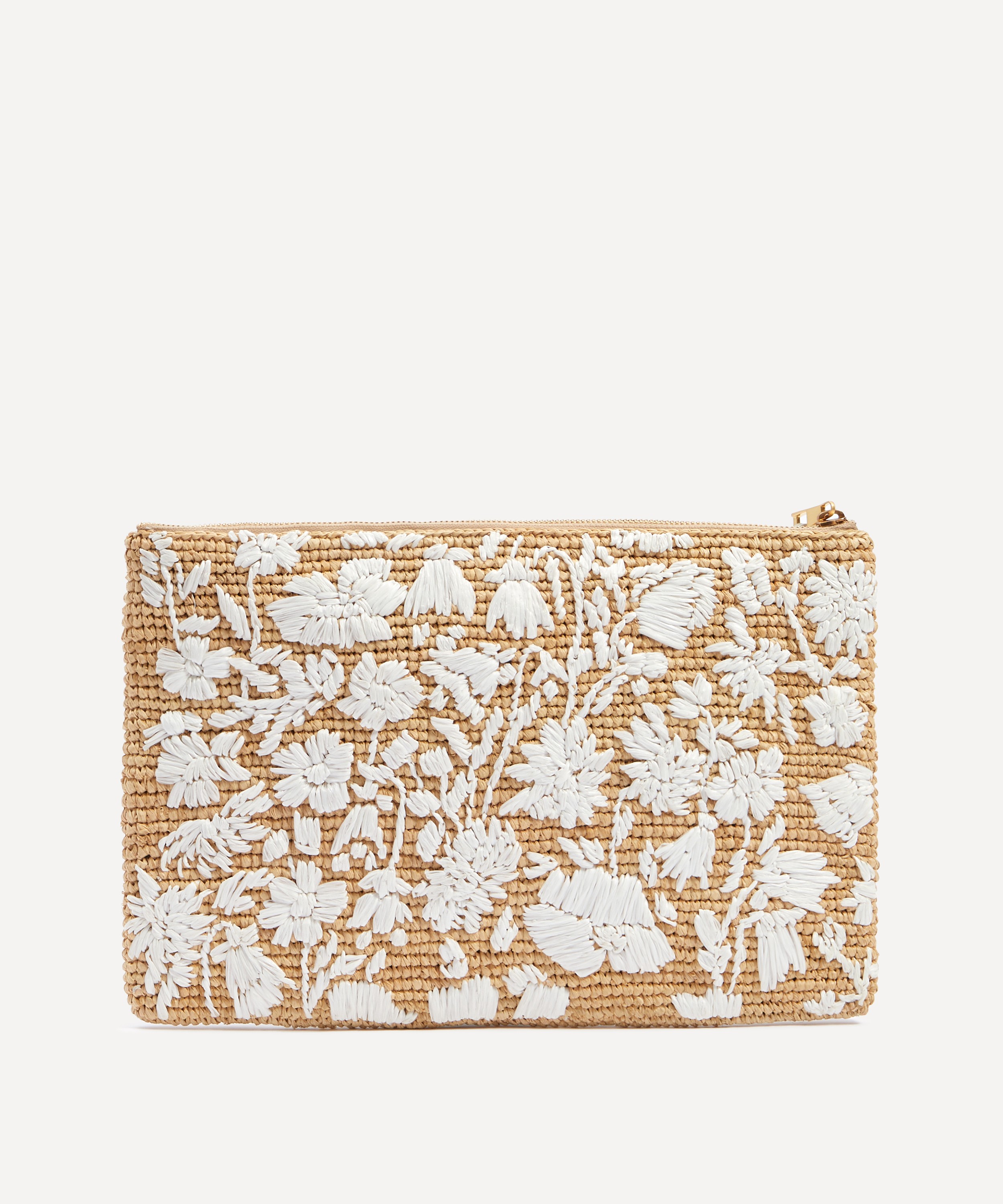 Liberty - Raffia Samba Embroidered Zip Pouch Bag image number 3