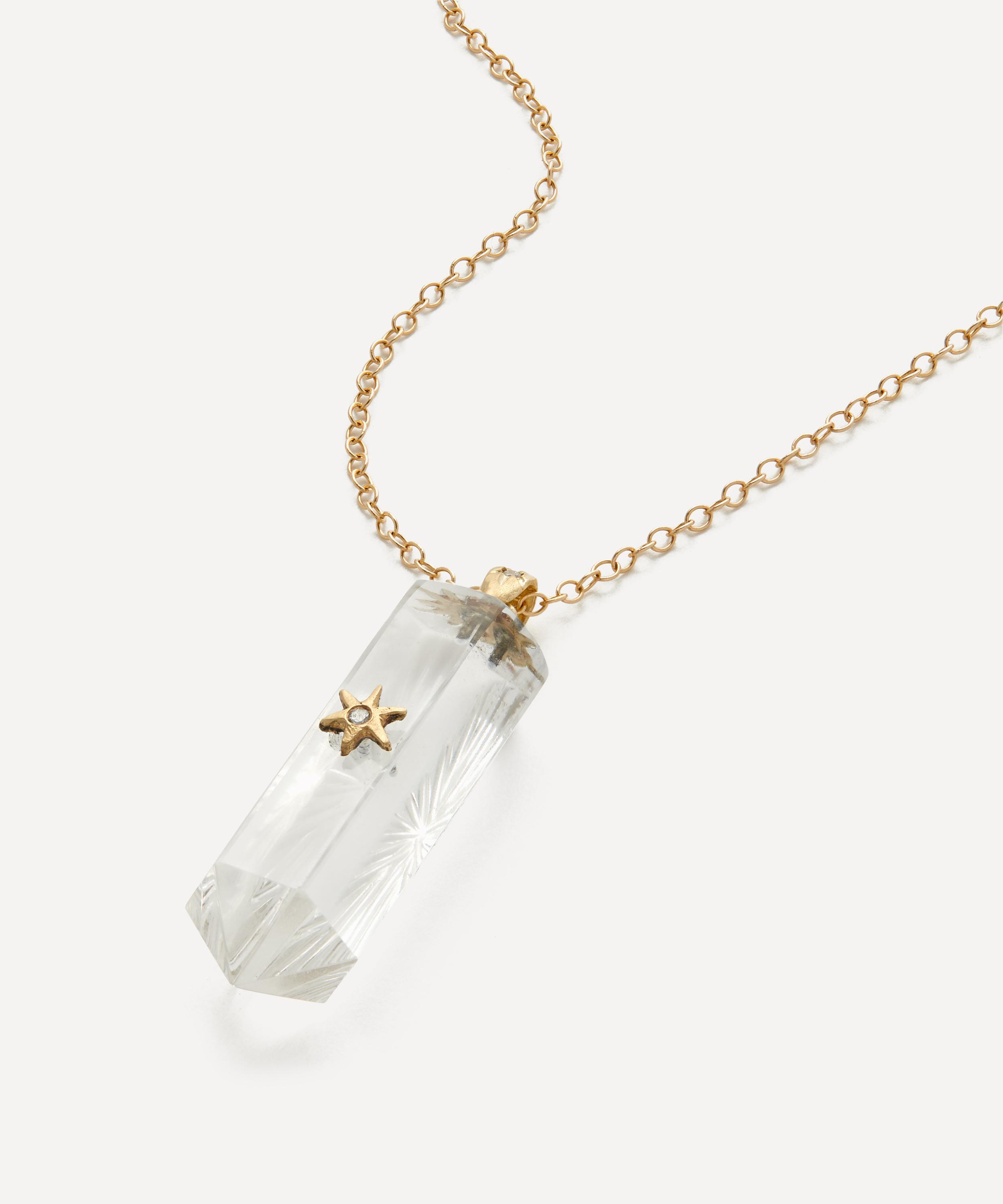 Acanthus - 14ct Gold North Star Radiant Pillar Pendant Necklace image number 0