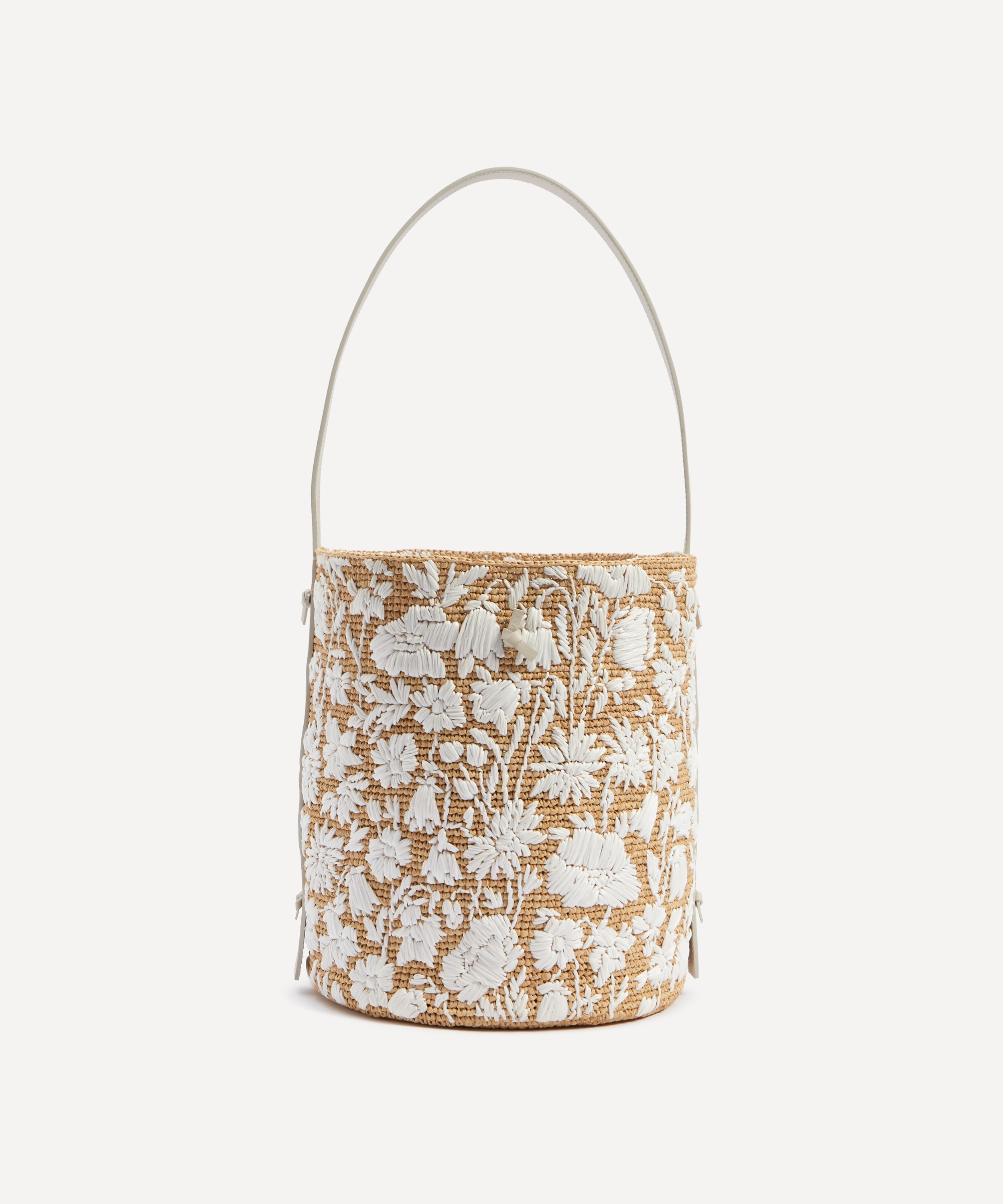 Liberty - Raffia Medium Antana Embroidered Bucket Bag image number 3