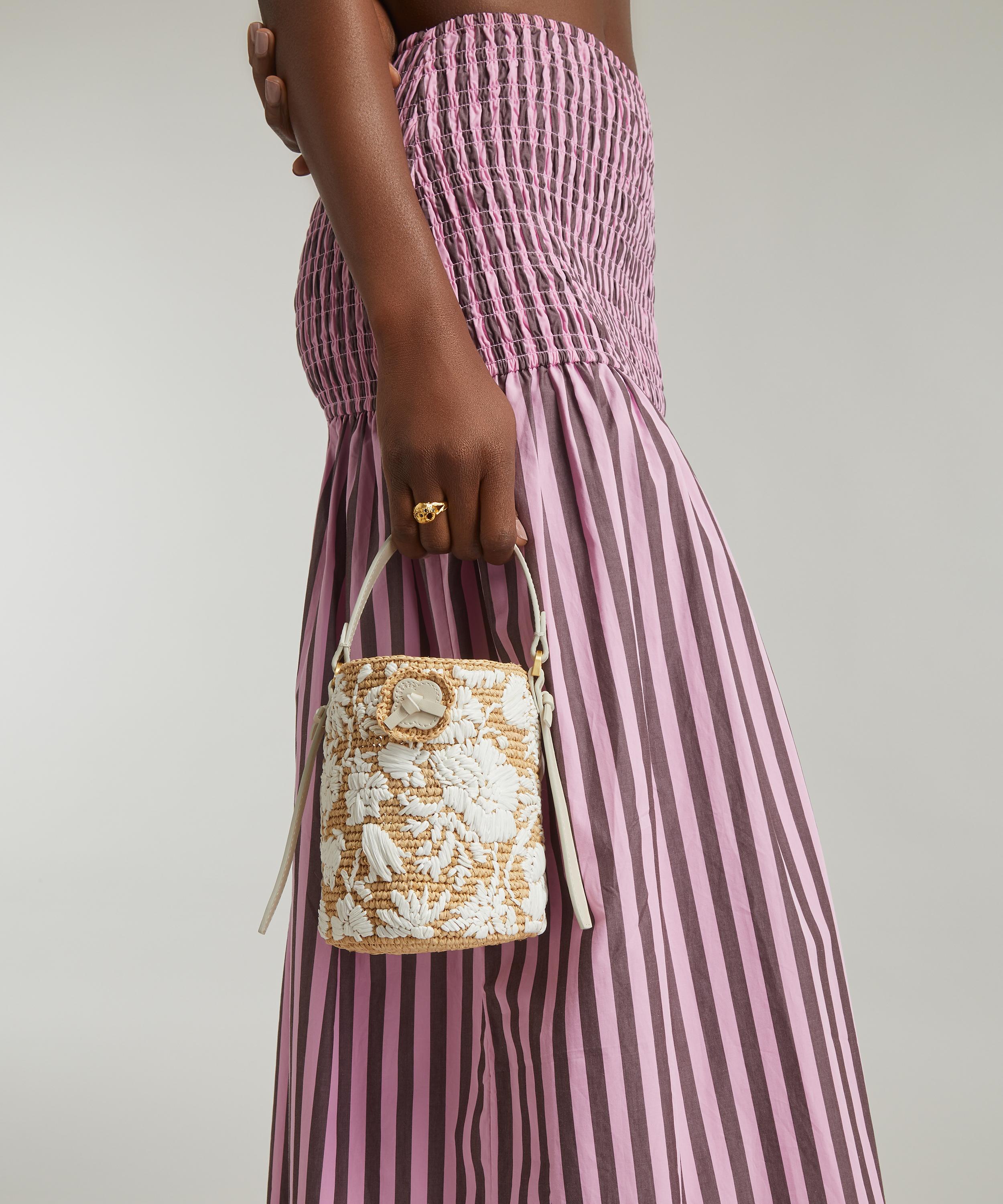 Liberty - Raffia Mini Antana Embroidered Bucket Bag image number 5