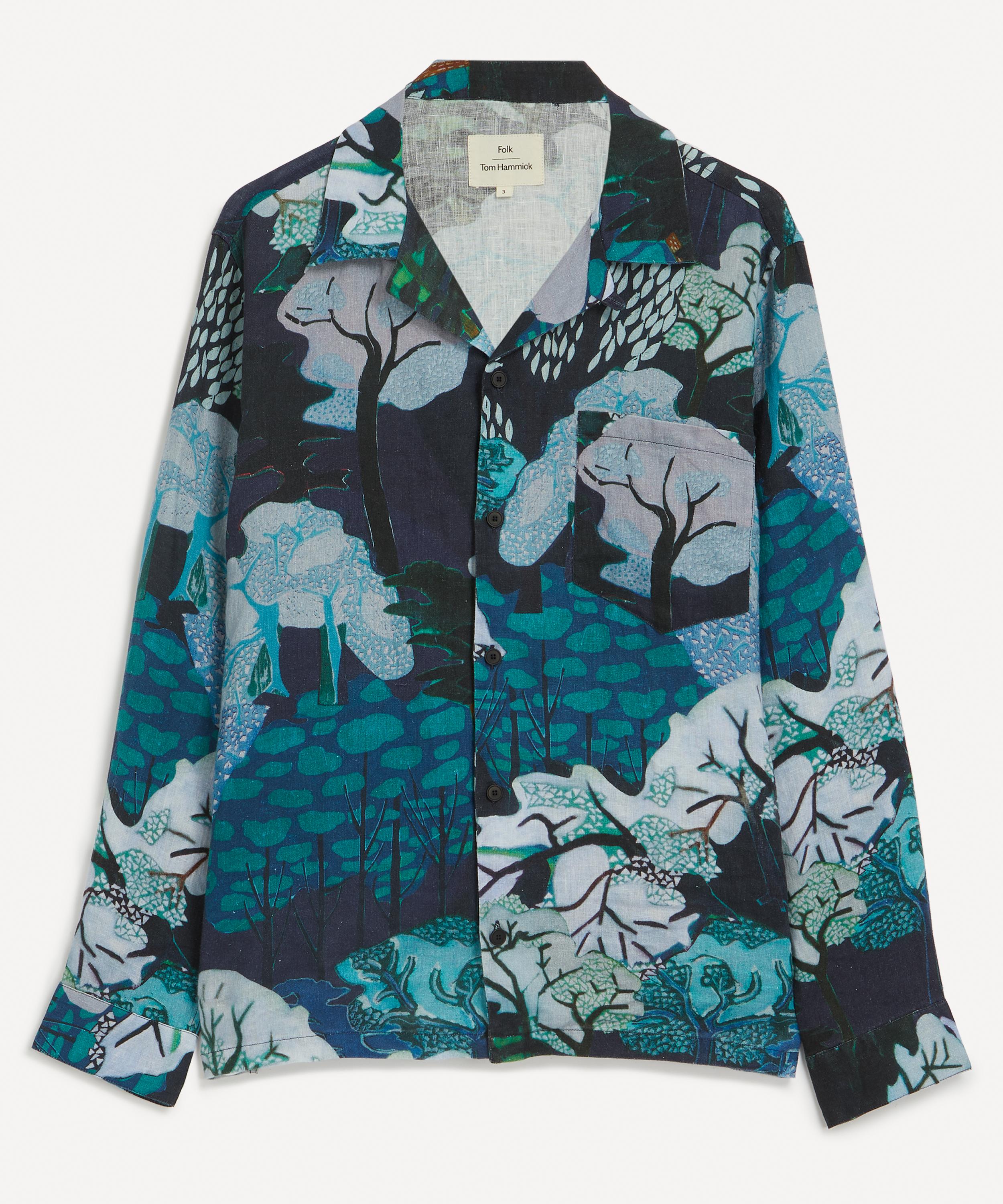 Folk - LS Soft Collar Forest Print Shirt image number 0